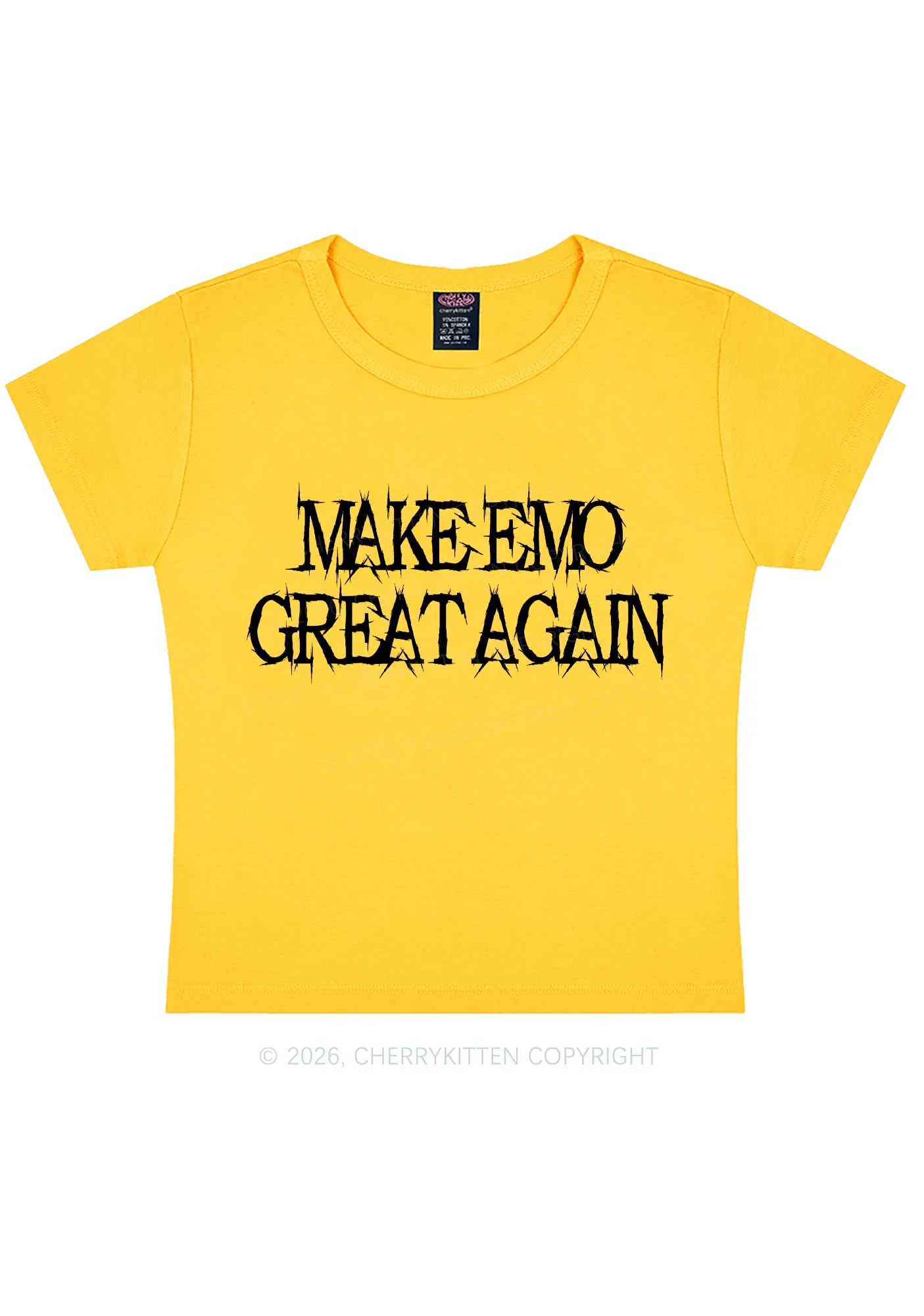 Make Emo Great Again Y2K Baby Tee Cherrykitten - Image 3