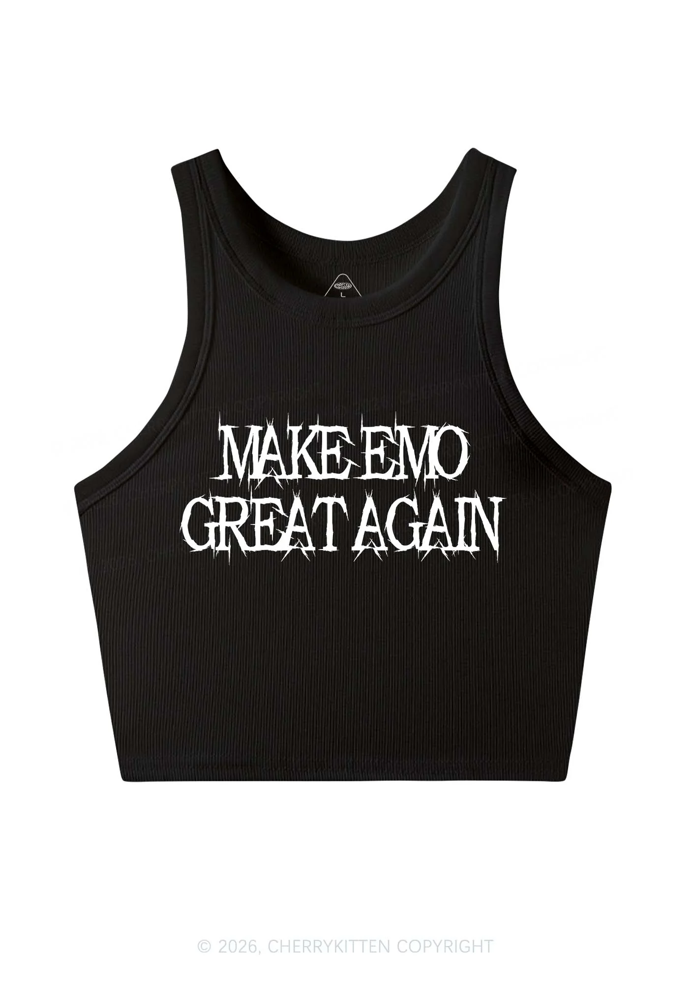 Make Emo Great Again Y2K Crop Tank Top Cherrykitten - Image 3