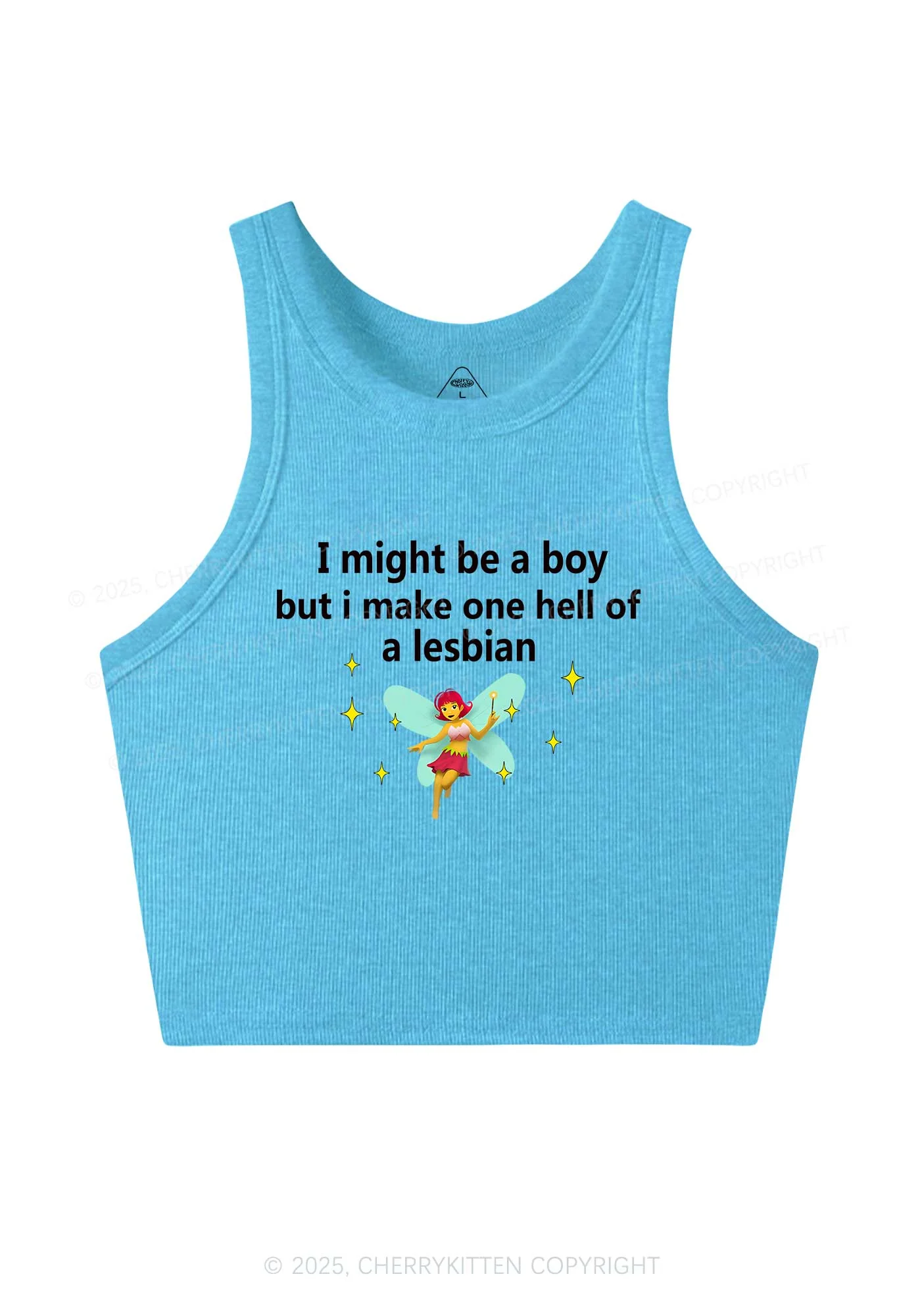 Make Hell Of Lesbian Y2K Crop Tank Top Cherrykitten - Image 5