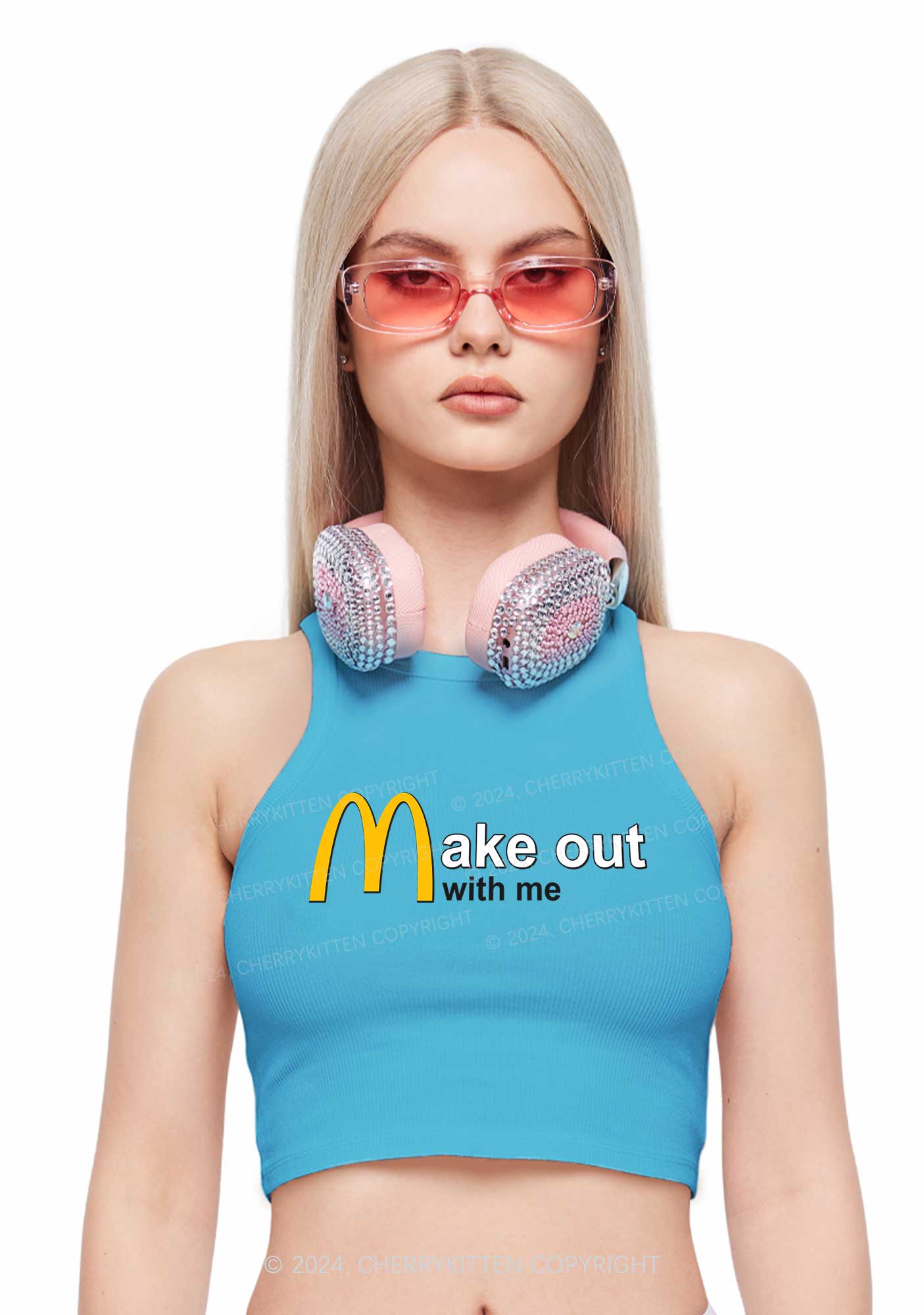 Make Out With Me Y2K Crop Tank Top Cherrykitten - Image 2