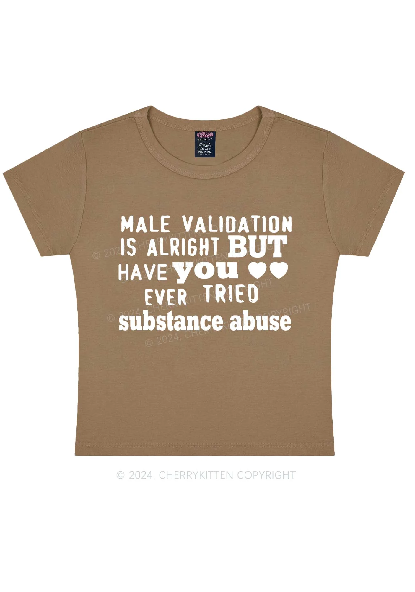 Male Validation Is Alright Y2K Baby Tee Cherrykitten - Image 10
