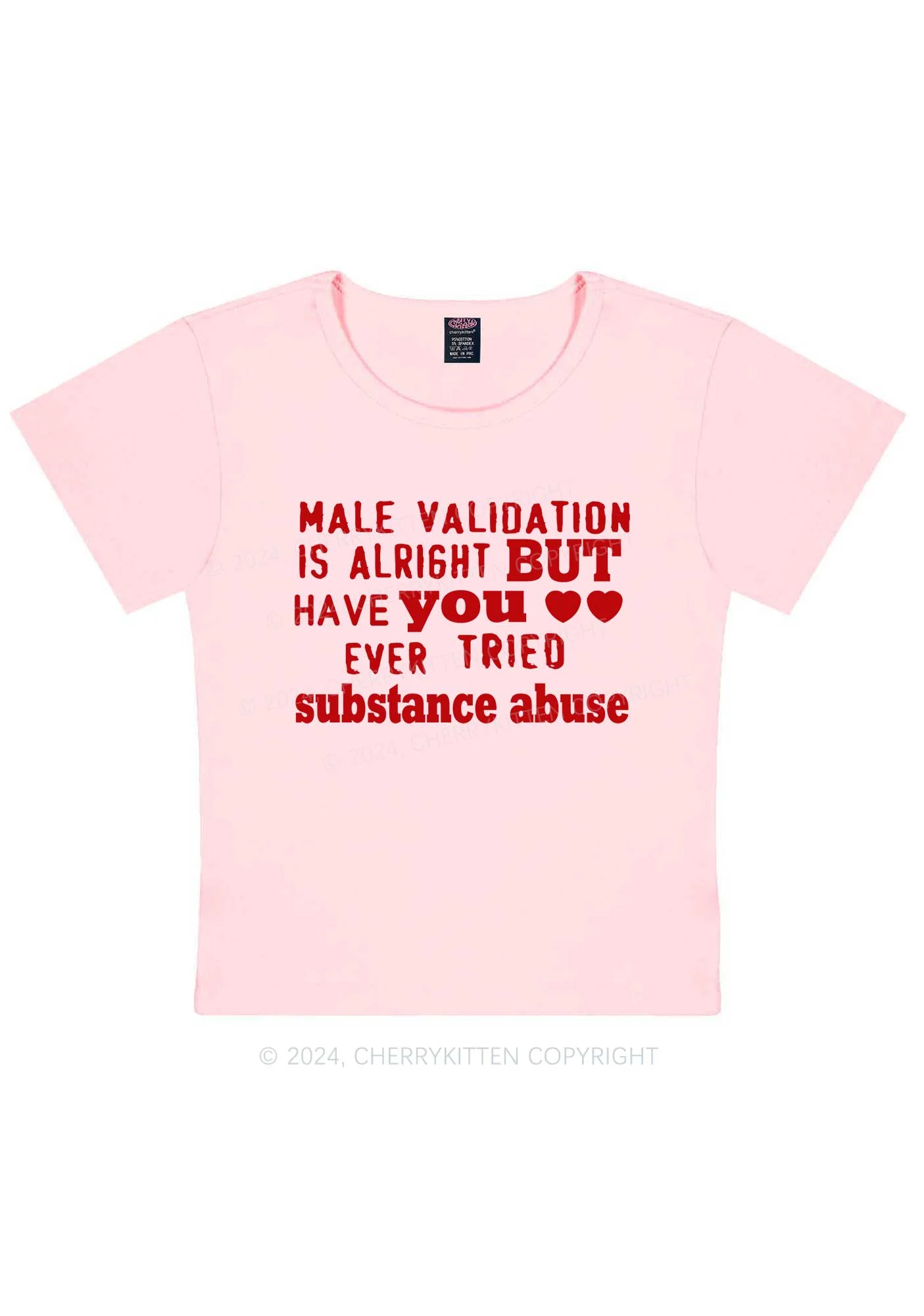 Male Validation Is Alright Y2K Baby Tee Cherrykitten - Image 11