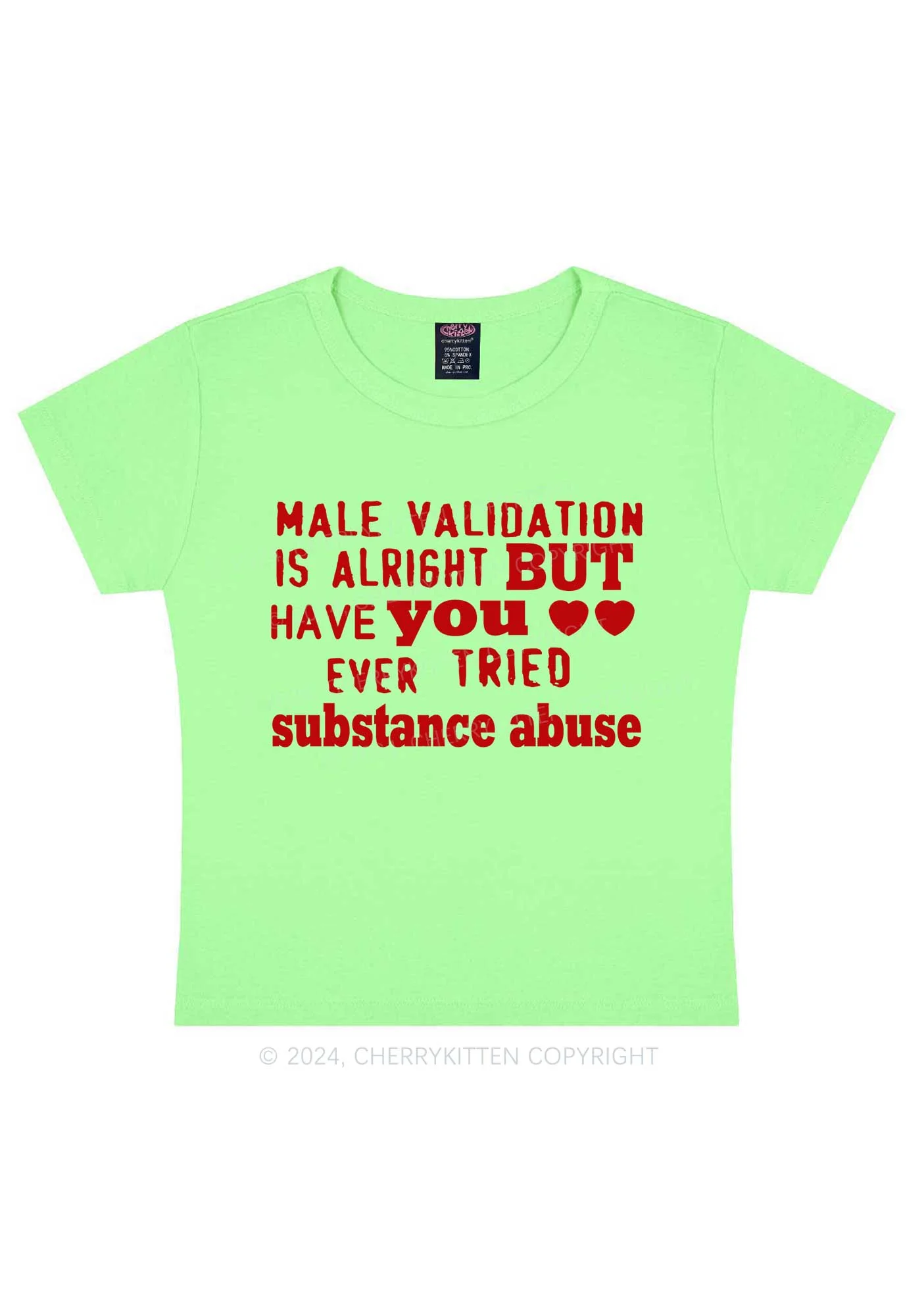 Male Validation Is Alright Y2K Baby Tee Cherrykitten - Image 12