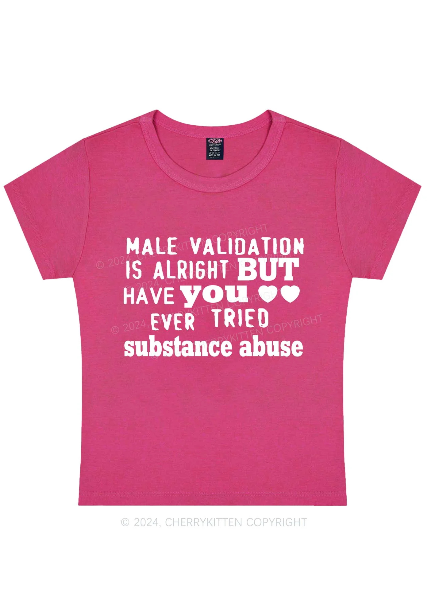 Male Validation Is Alright Y2K Baby Tee Cherrykitten - Image 7
