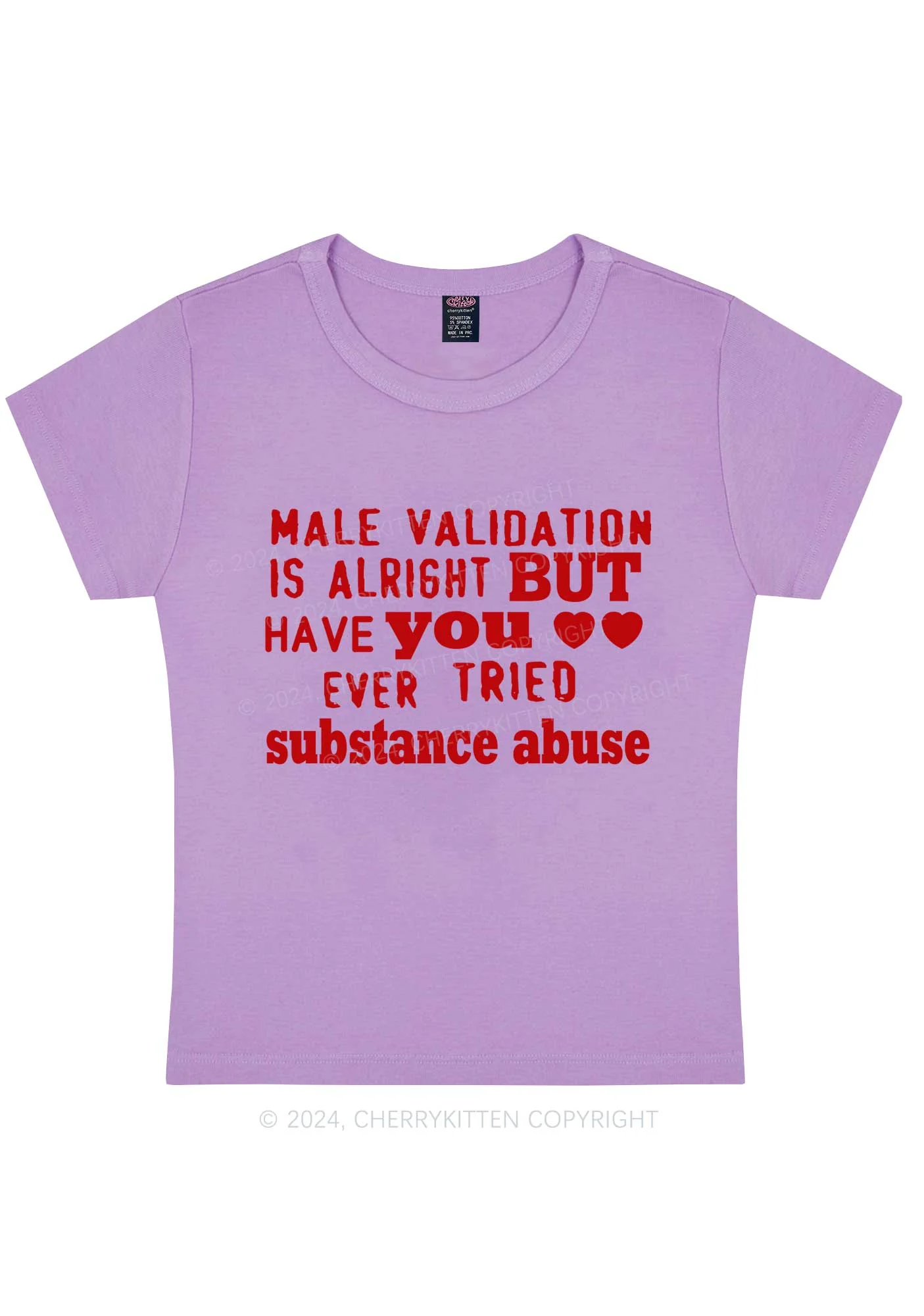 Male Validation Is Alright Y2K Baby Tee Cherrykitten - Image 8