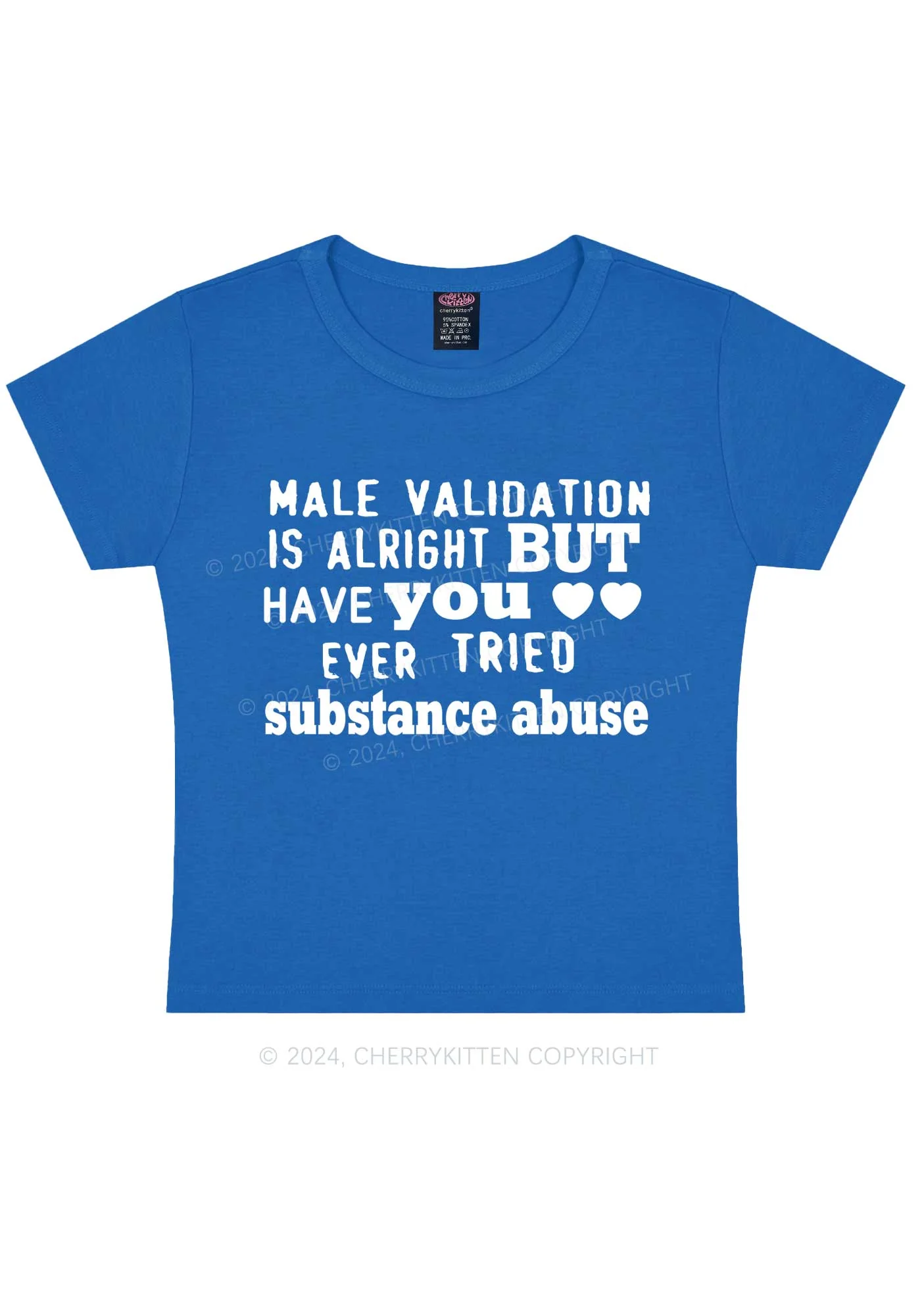 Male Validation Is Alright Y2K Baby Tee Cherrykitten - Image 9