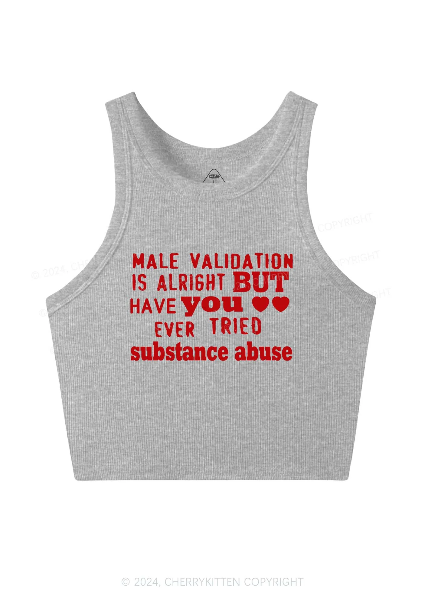 Male Validation Is Alright Y2K Crop Tank Top Cherrykitten - Image 4