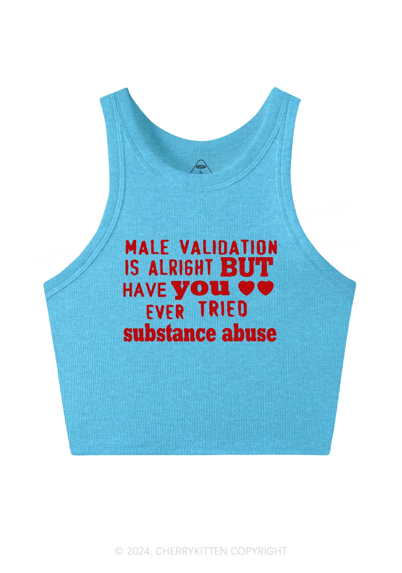 Male Validation Is Alright Y2K Crop Tank Top Cherrykitten - Image 5