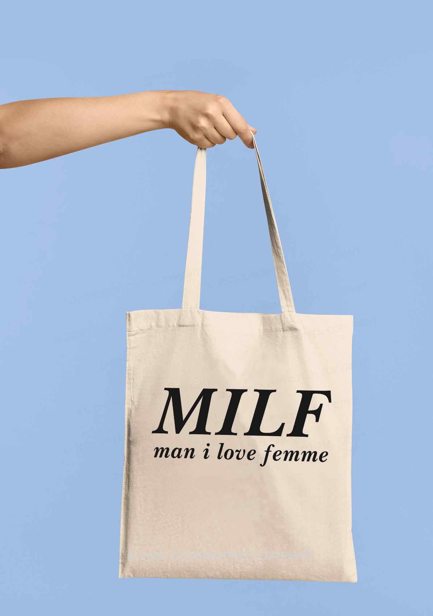 Man I Love Femme Pride Y2K Canvas Tote Bag Cherrykitten - Image 2