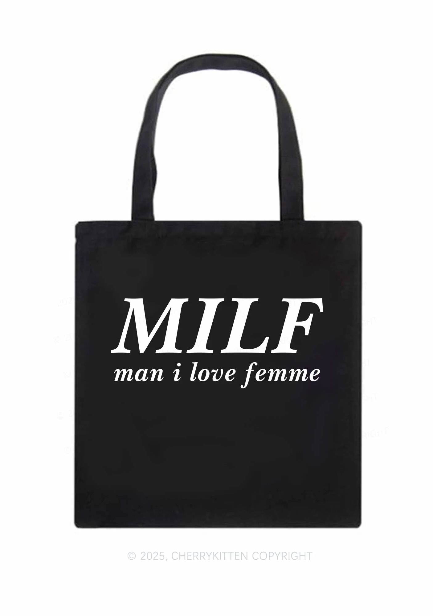 Man I Love Femme Pride Y2K Canvas Tote Bag Cherrykitten - Image 3