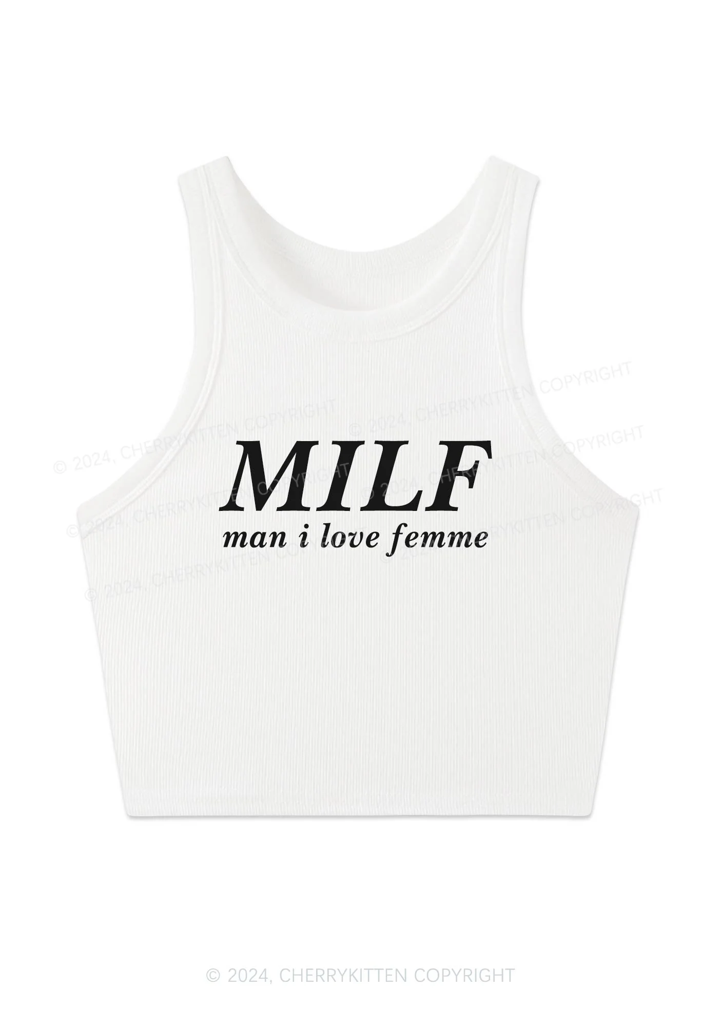 Man I Love Femme Y2K Crop Tank Top Cherrykitten - Image 2