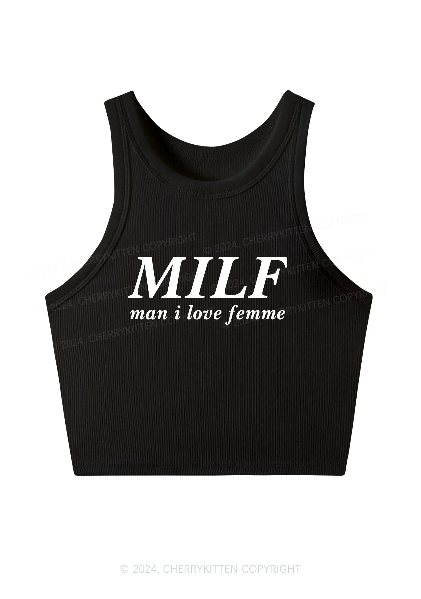 Man I Love Femme Y2K Crop Tank Top Cherrykitten - Image 3