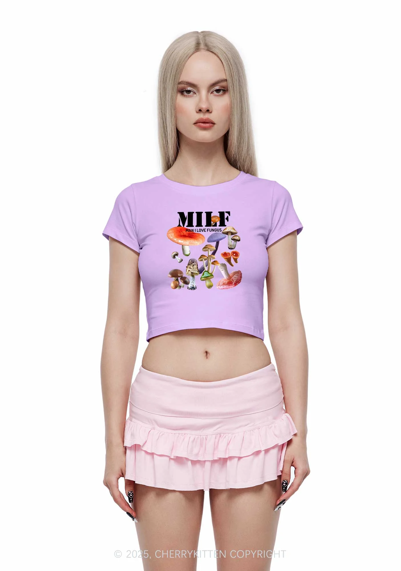 Man I Love Fungus Y2K Baby Tee Cherrykitten - Image 2