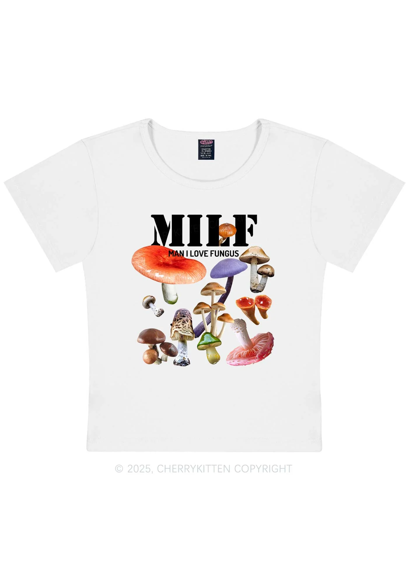 Man I Love Fungus Y2K Baby Tee Cherrykitten - Image 4