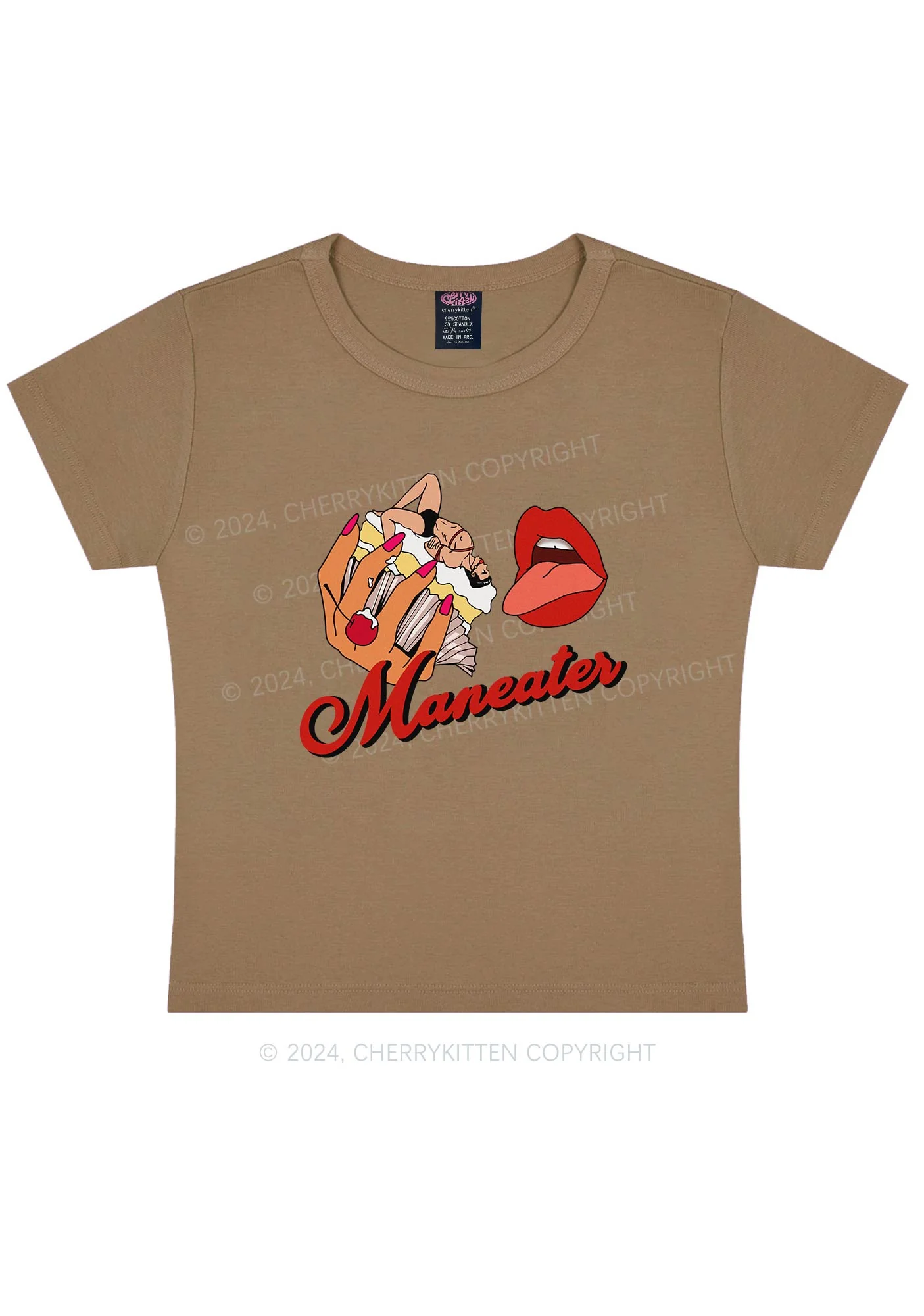 Maneater Mouth Y2K Baby Tee Cherrykitten - Image 10