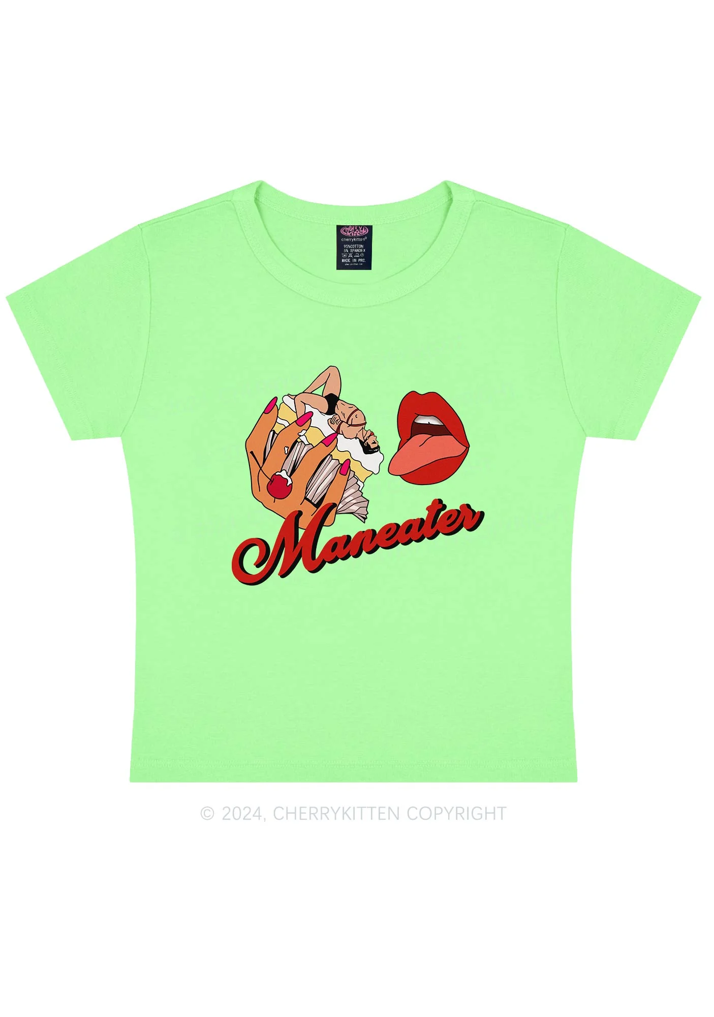 Maneater Mouth Y2K Baby Tee Cherrykitten - Image 11