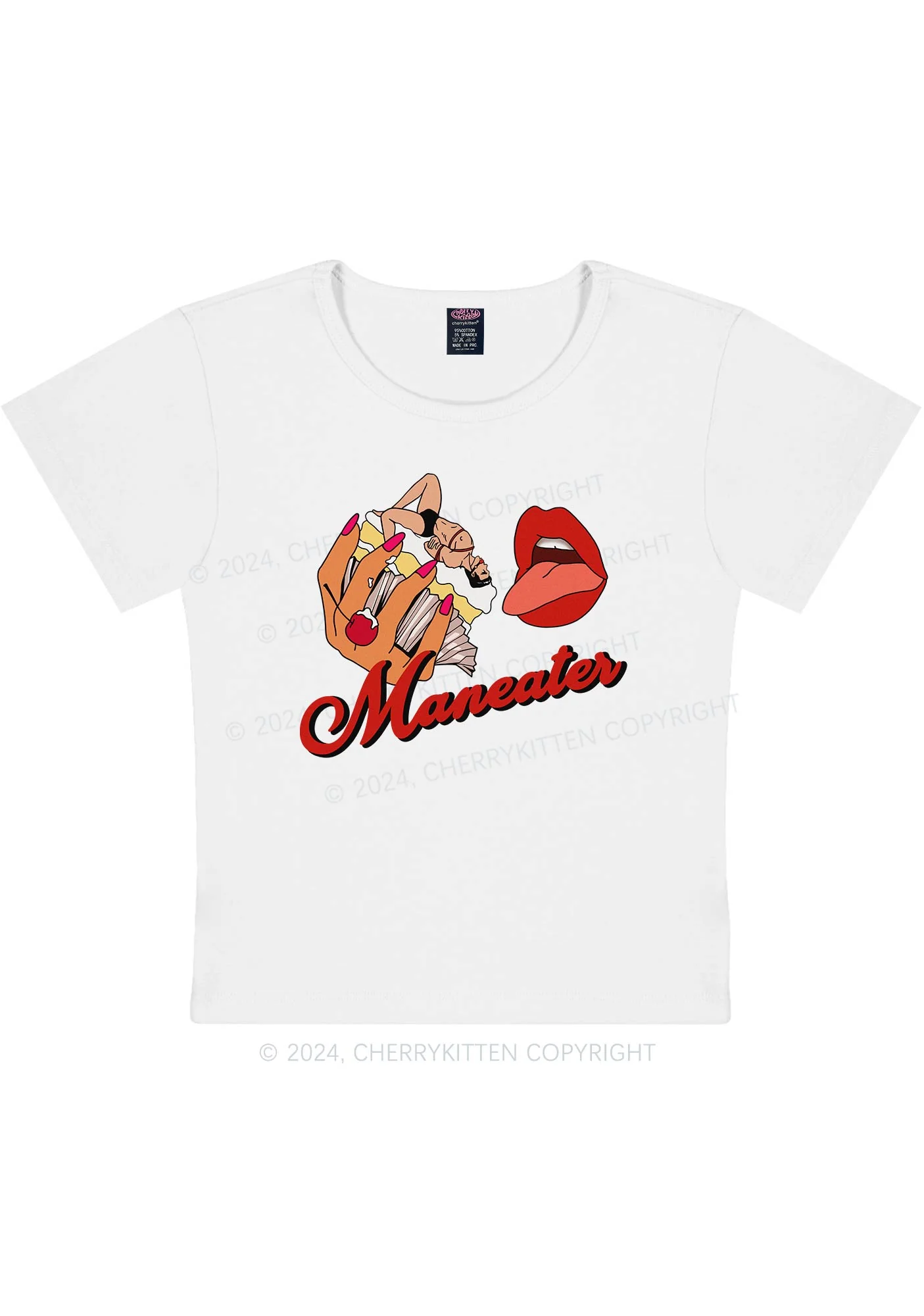Maneater Mouth Y2K Baby Tee Cherrykitten - Image 4