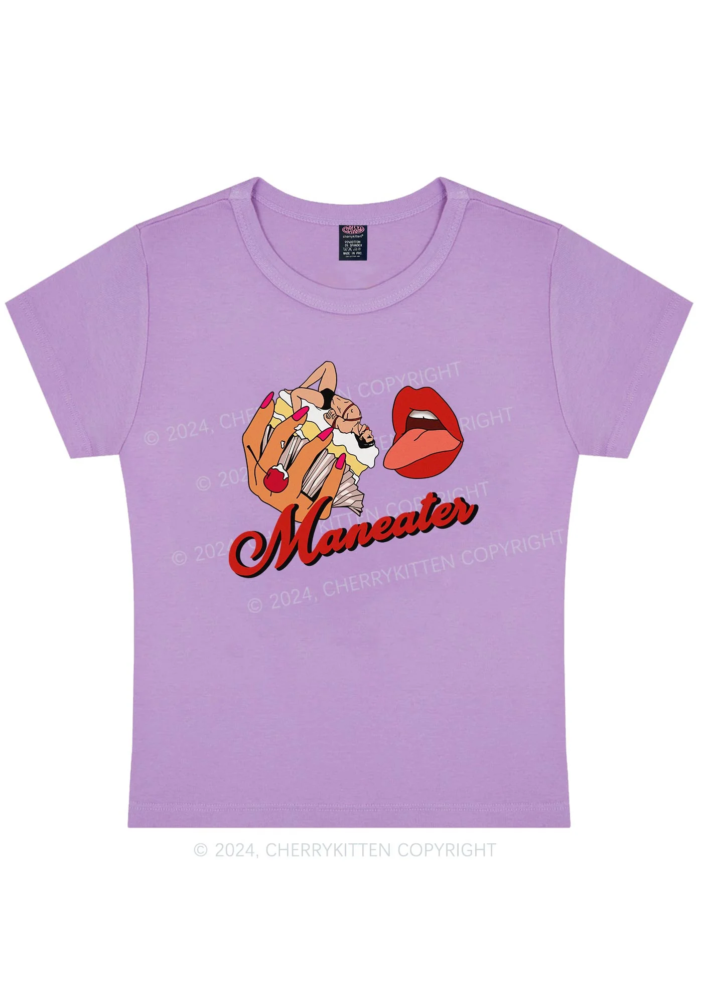 Maneater Mouth Y2K Baby Tee Cherrykitten - Image 5