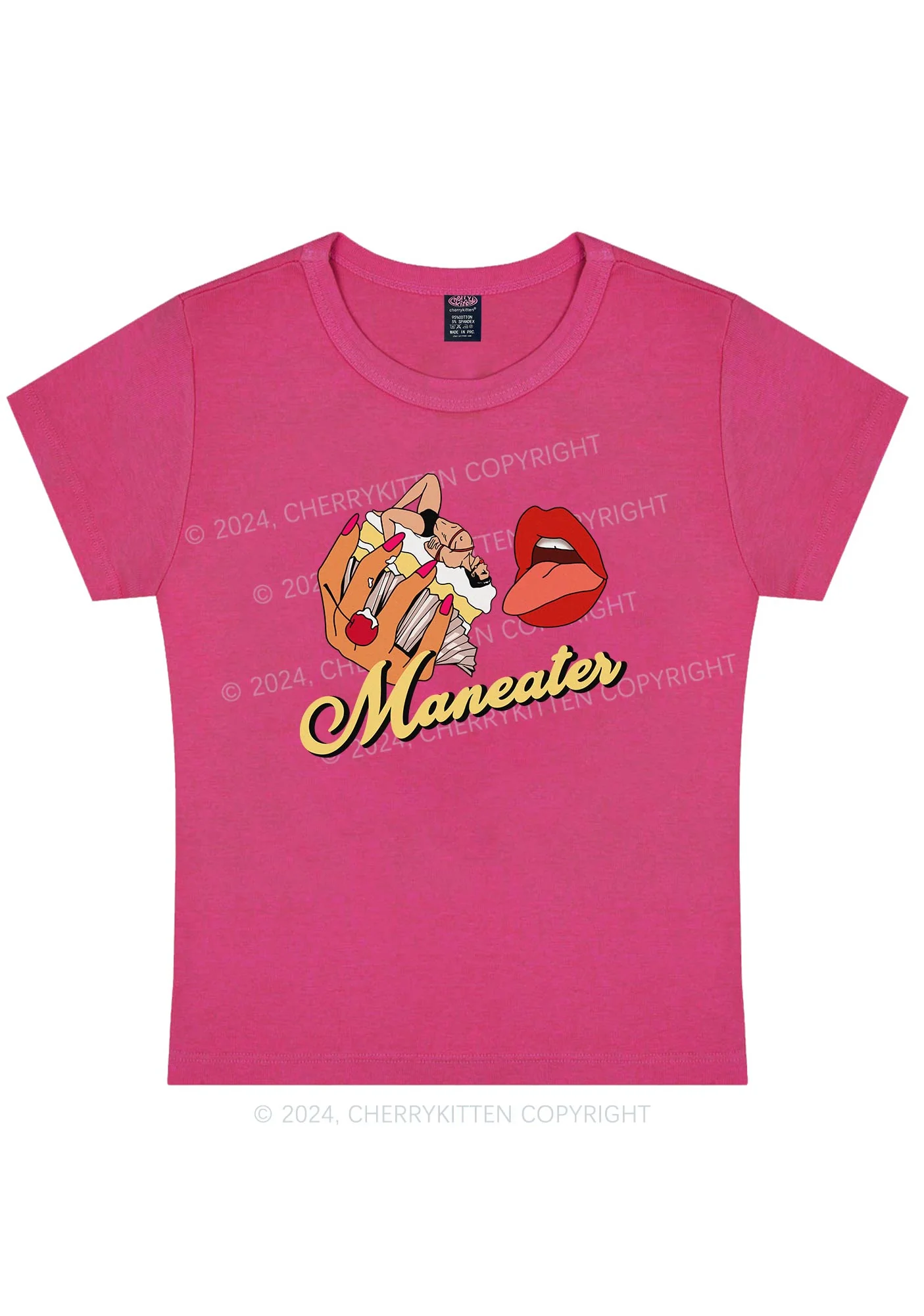 Maneater Mouth Y2K Baby Tee Cherrykitten - Image 6