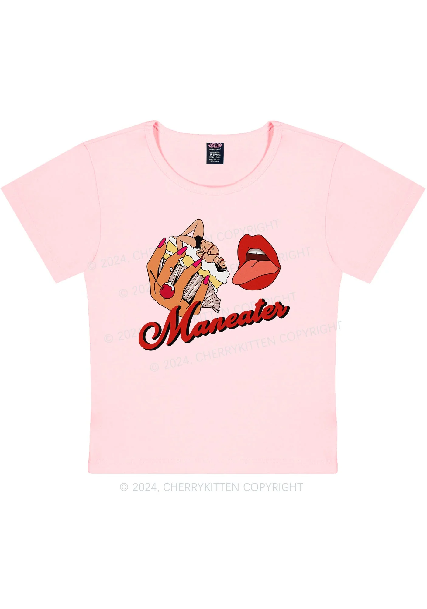 Maneater Mouth Y2K Baby Tee Cherrykitten - Image 7