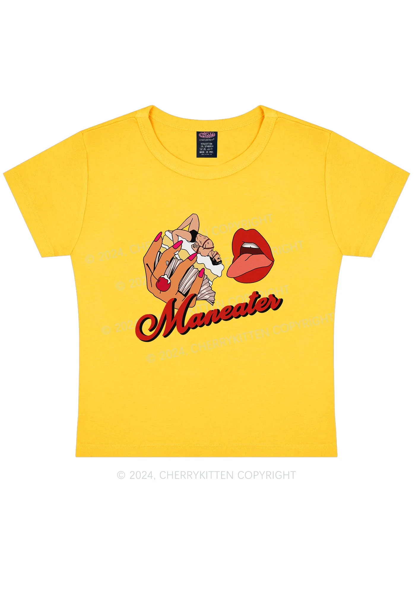 Maneater Mouth Y2K Baby Tee Cherrykitten - Image 8