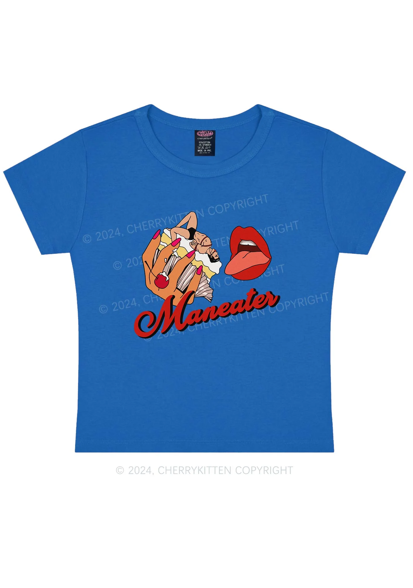 Maneater Mouth Y2K Baby Tee Cherrykitten - Image 9