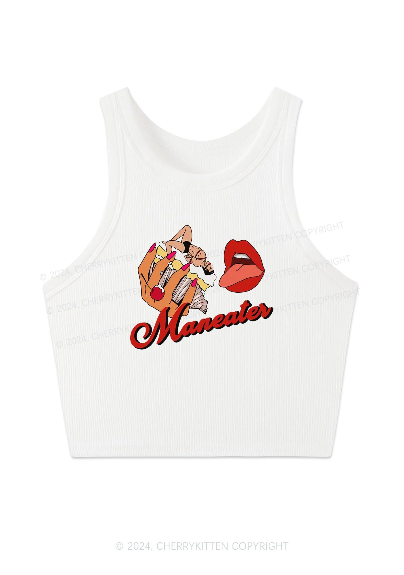 Maneater Mouth Y2K Crop Tank Top Cherrykitten - Image 3