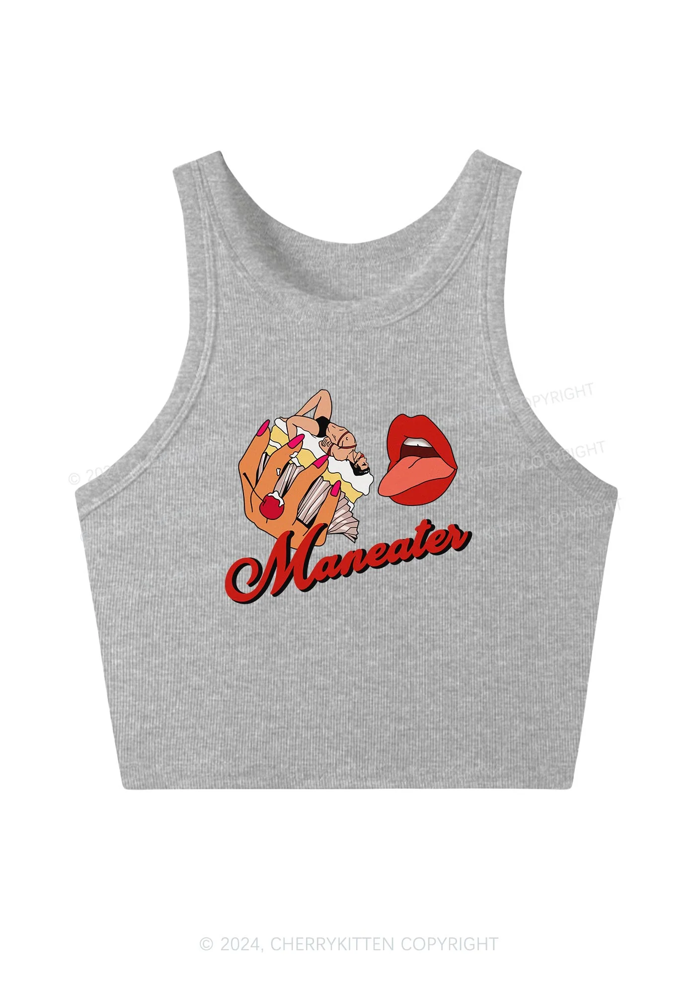 Maneater Mouth Y2K Crop Tank Top Cherrykitten - Image 4