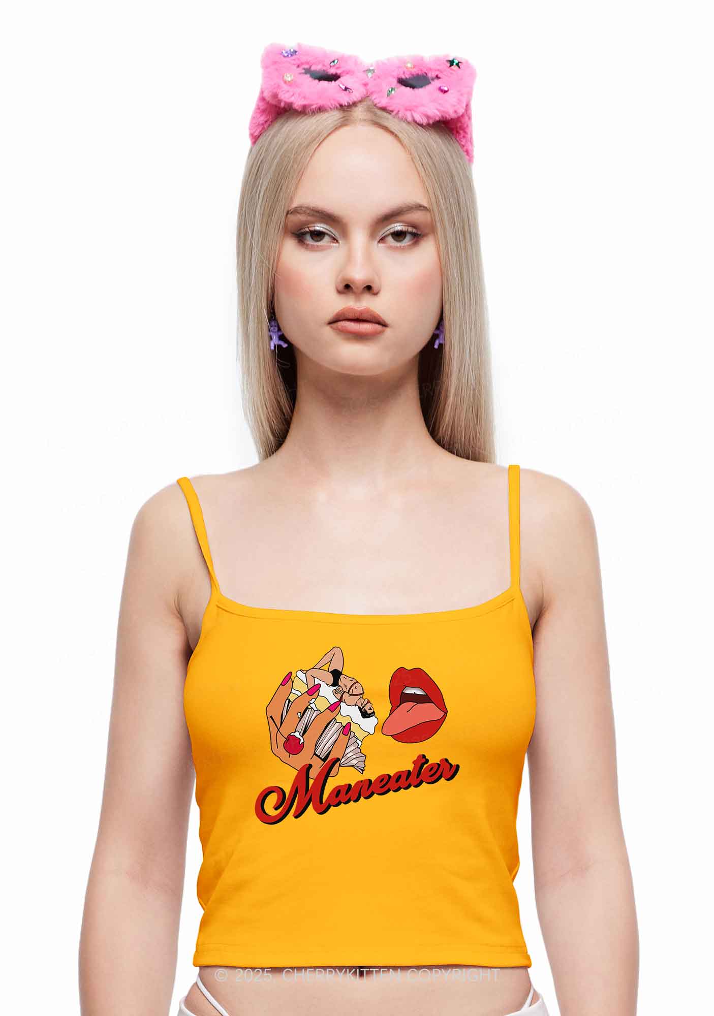 Maneater Mouth Y2K Spaghetti Strap Cami Cherrykitten - Image 2