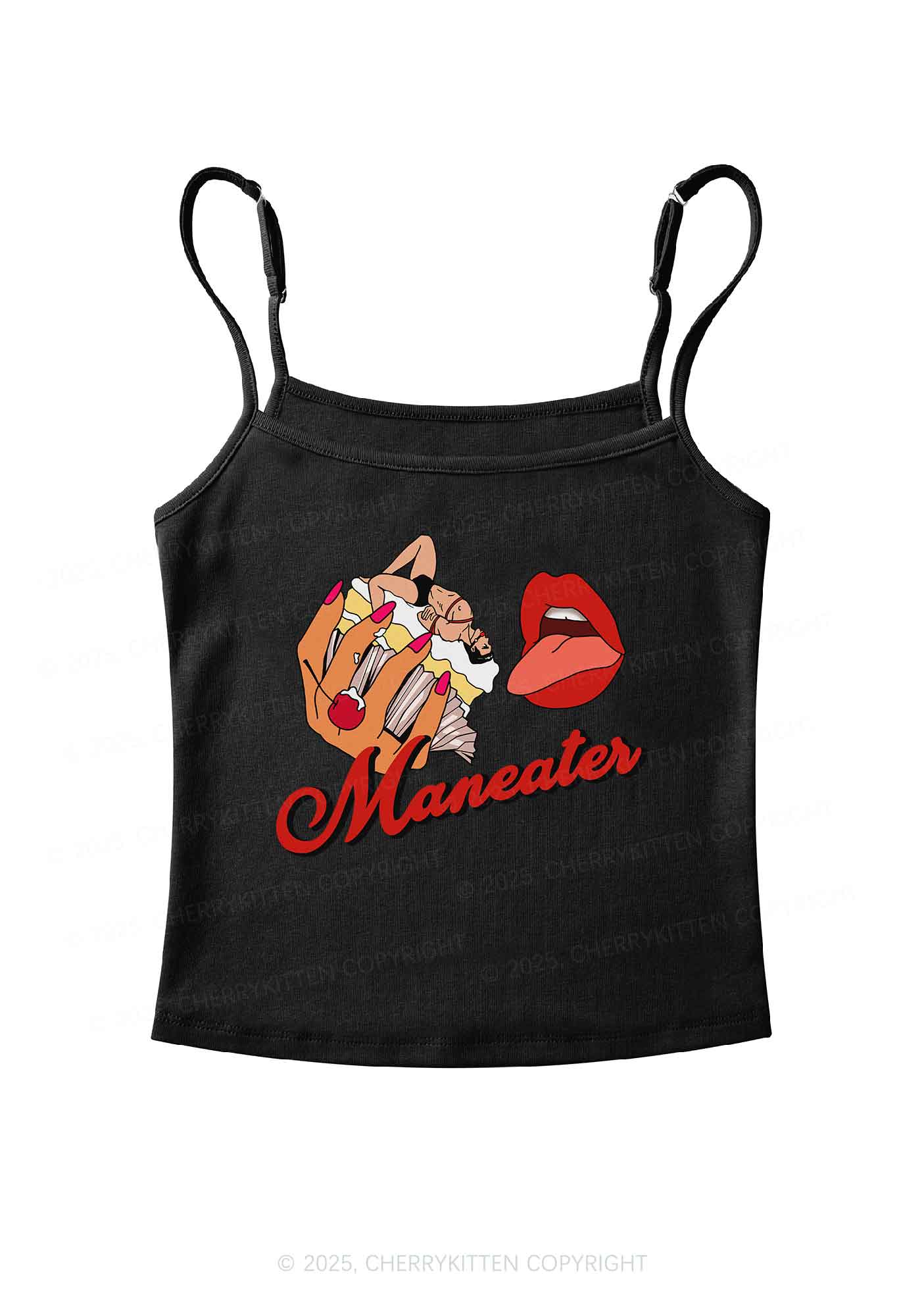 Maneater Mouth Y2K Spaghetti Strap Cami Cherrykitten - Image 3