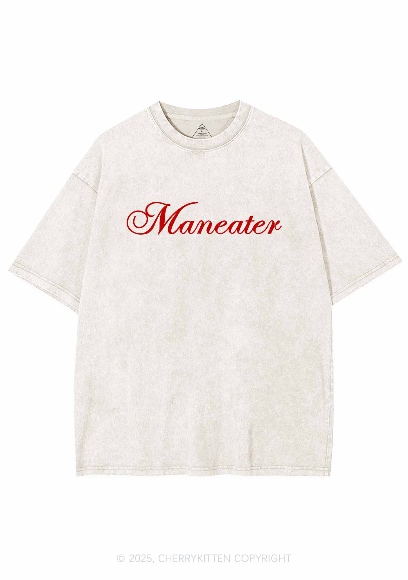 Maneater Y2K Shirts Washed Tee Cherrykitten - Image 4