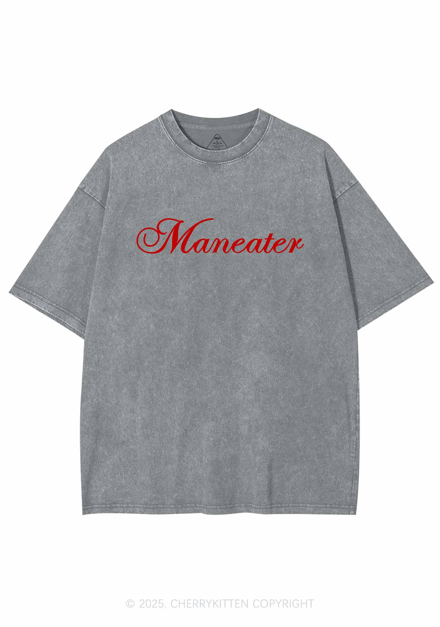 Maneater Y2K Shirts Washed Tee Cherrykitten - Image 6