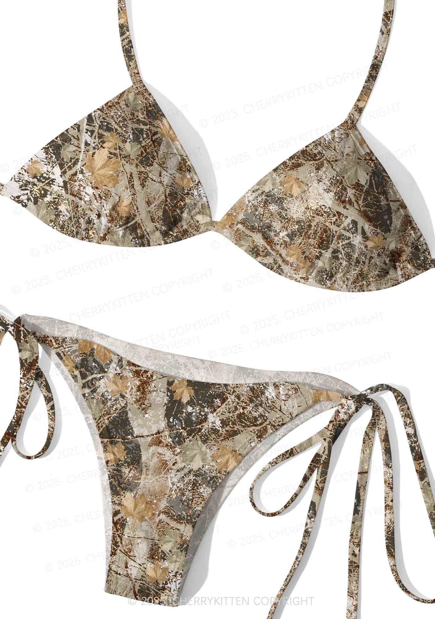 Maple Leaf Camouflage Y2K Print Bikini Set Cherrykitten - Image 5