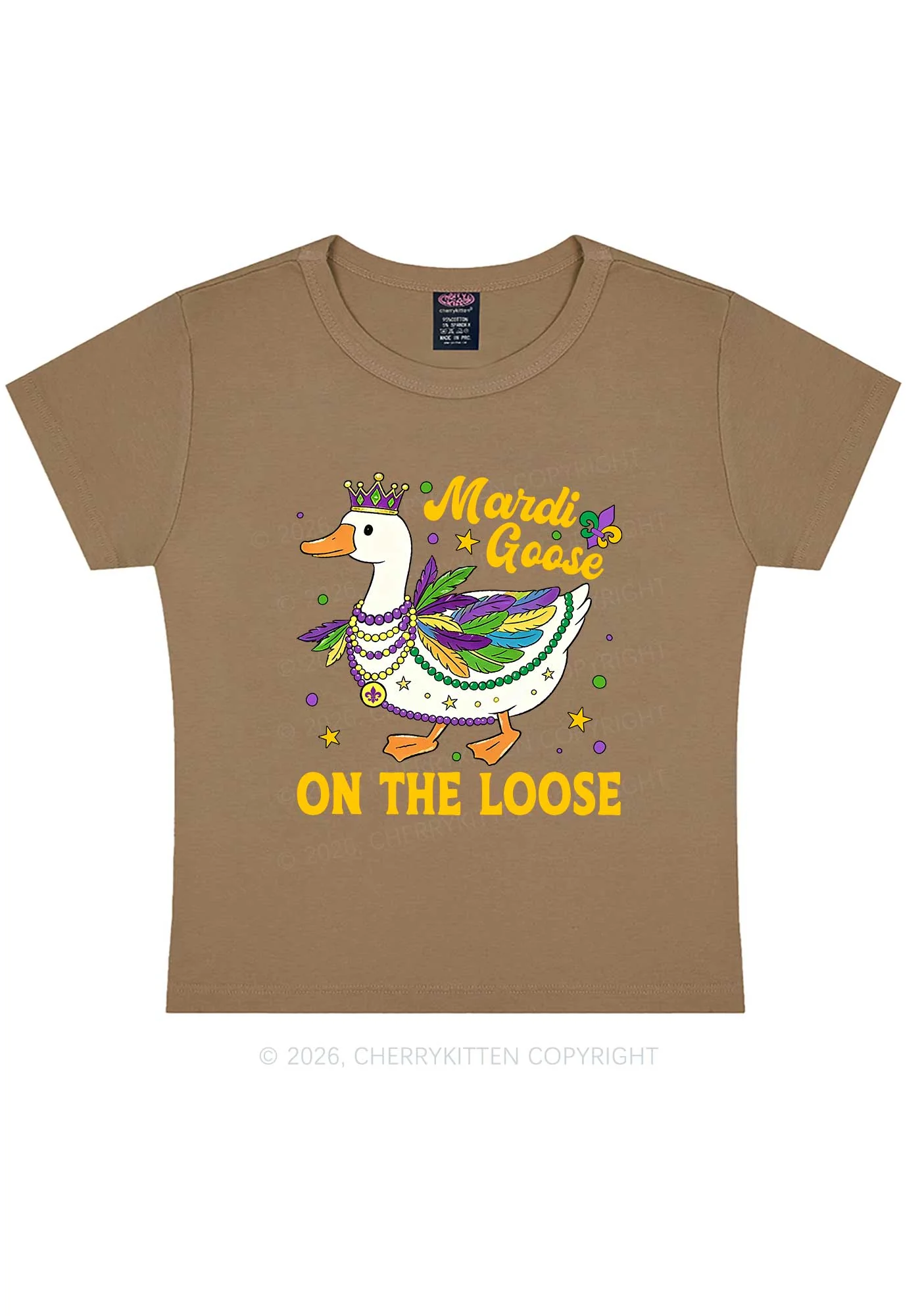 Mardi Goose On The Loose Y2K Baby Tee Cherrykitten - Image 10