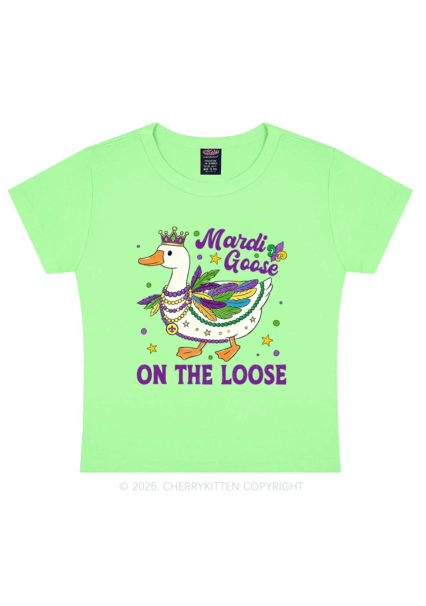 Mardi Goose On The Loose Y2K Baby Tee Cherrykitten - Image 12