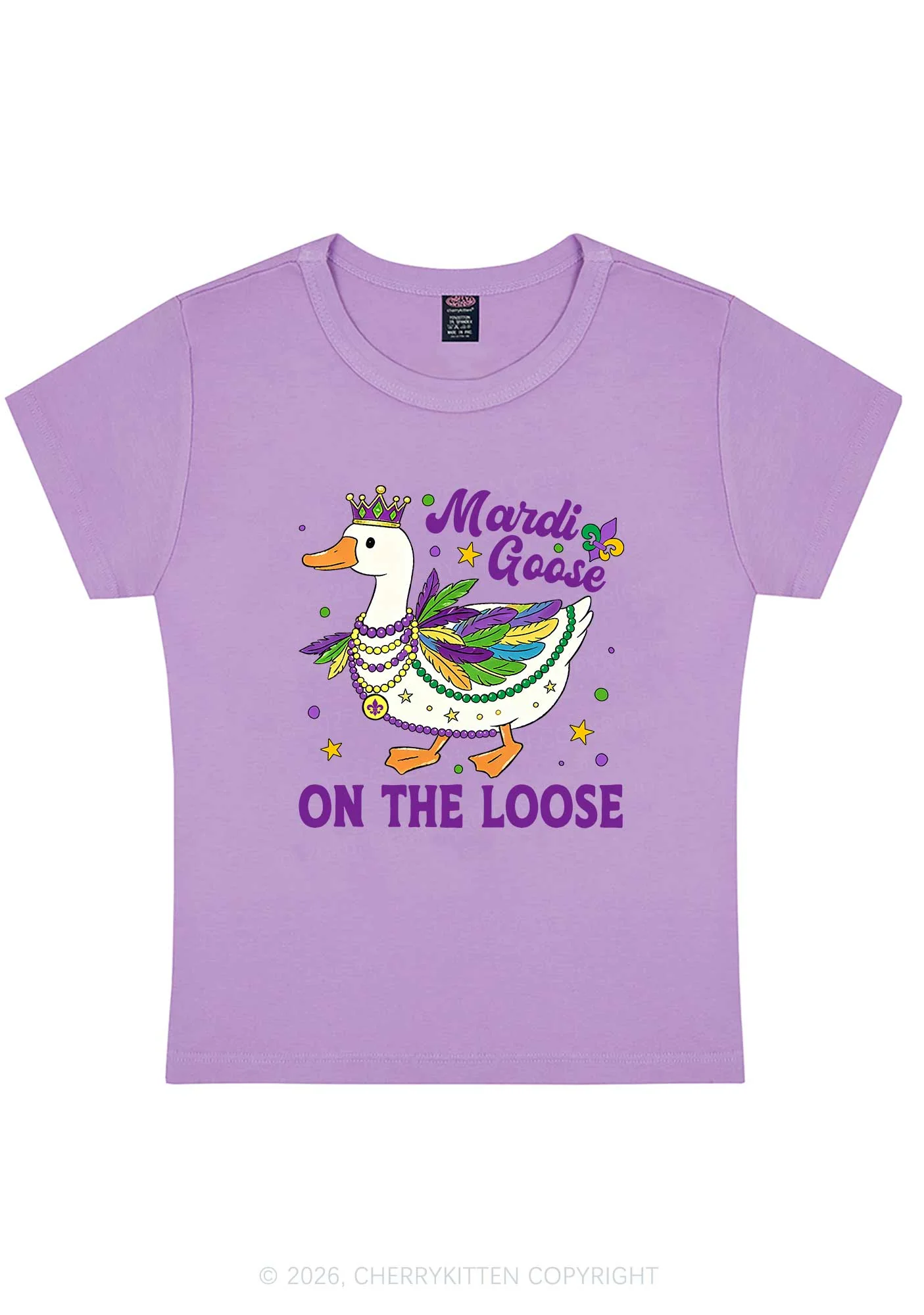 Mardi Goose On The Loose Y2K Baby Tee Cherrykitten - Image 5