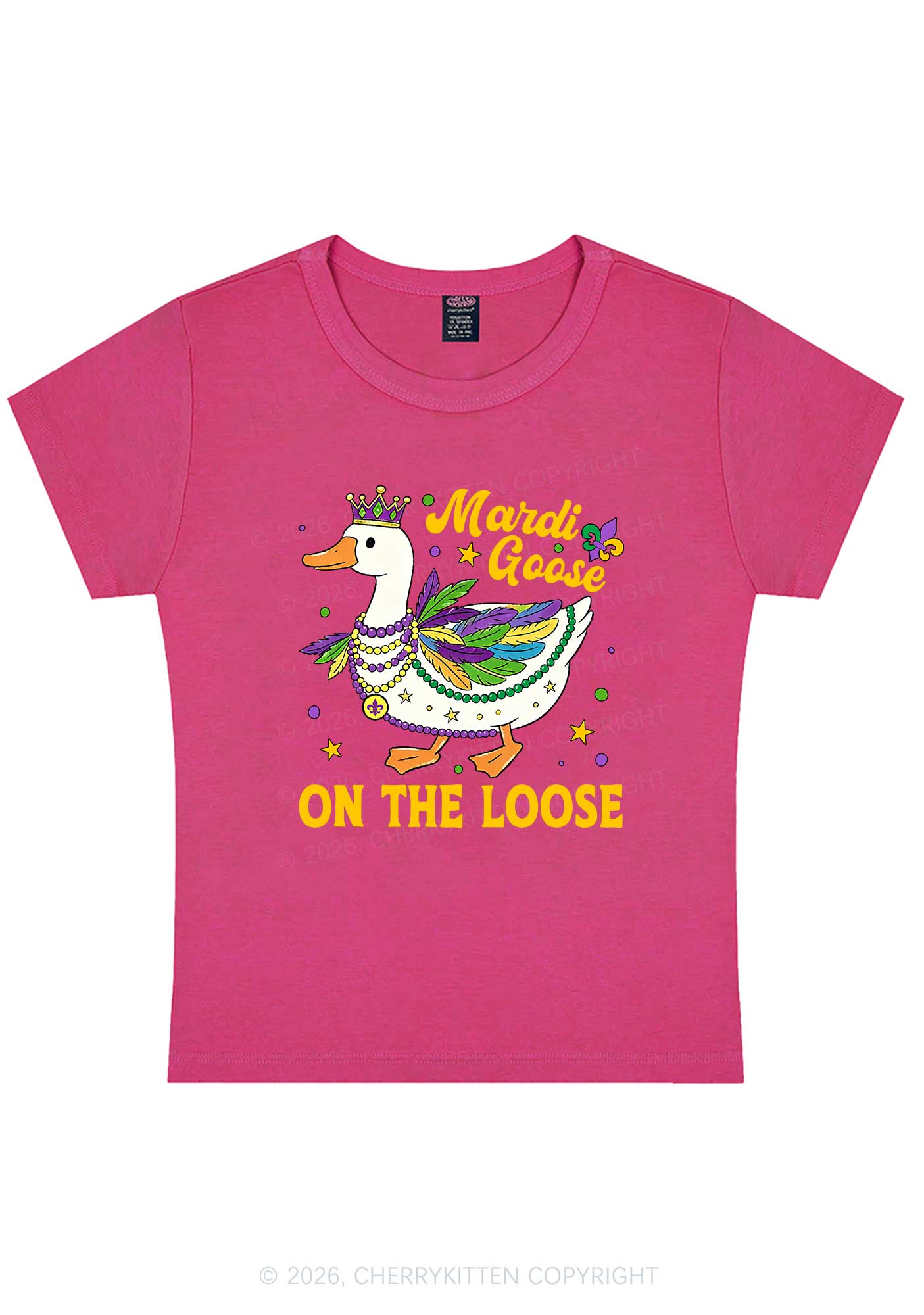 Mardi Goose On The Loose Y2K Baby Tee Cherrykitten - Image 6