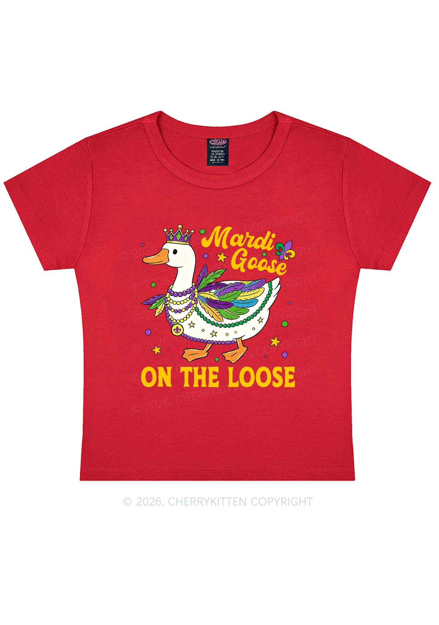 Mardi Goose On The Loose Y2K Baby Tee Cherrykitten - Image 7