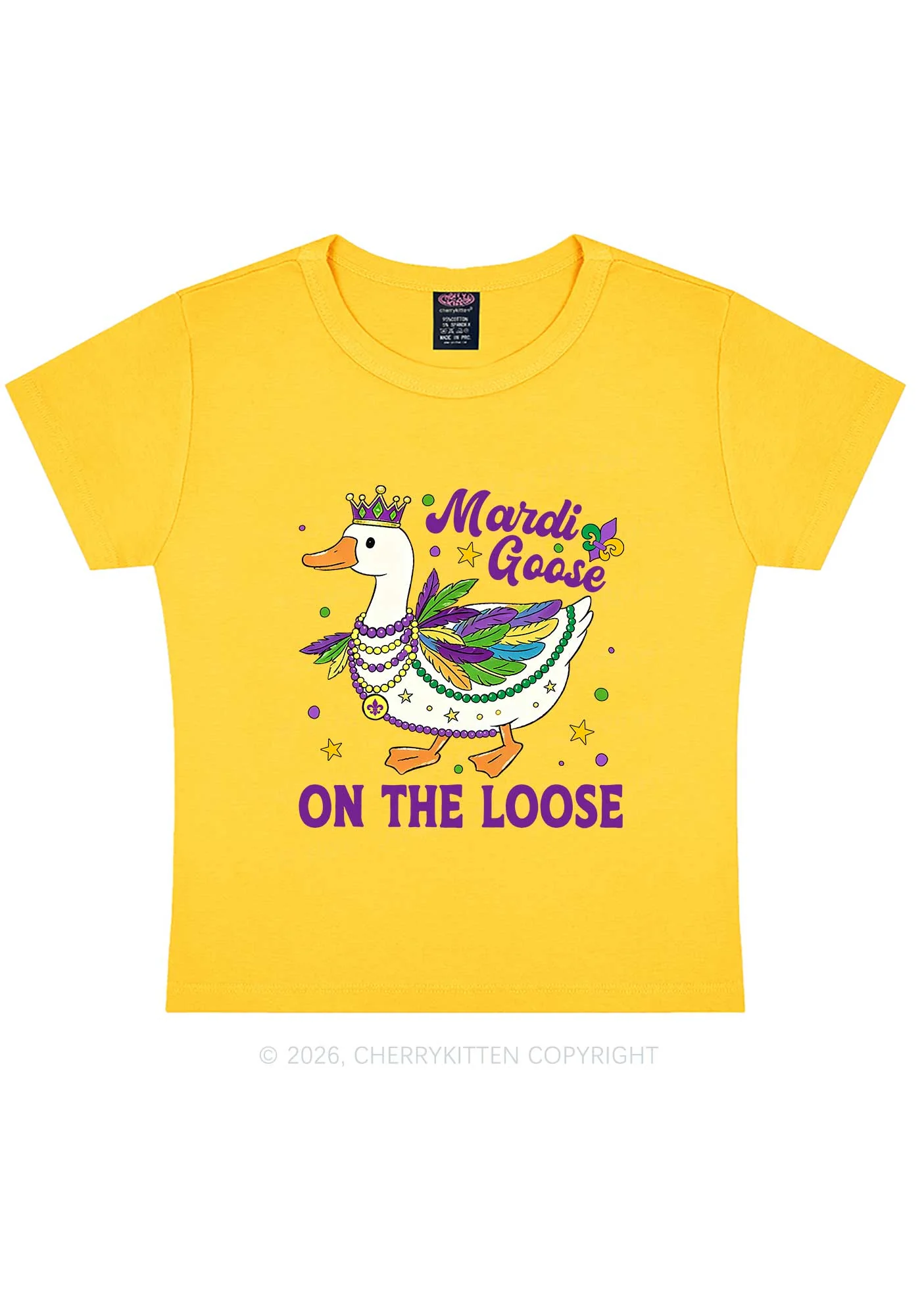 Mardi Goose On The Loose Y2K Baby Tee Cherrykitten - Image 8