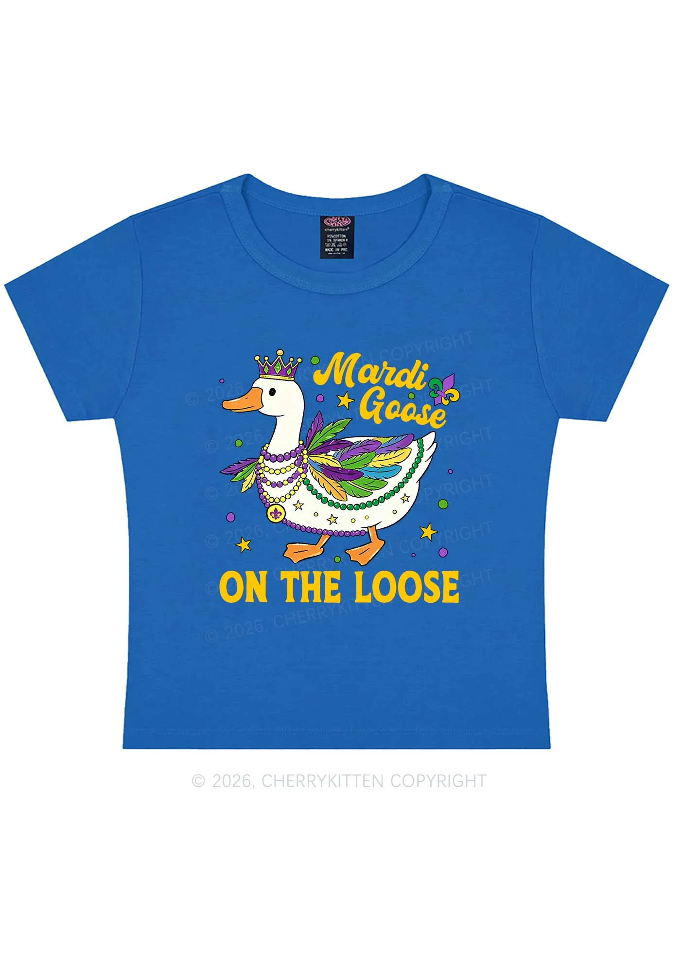Mardi Goose On The Loose Y2K Baby Tee Cherrykitten - Image 9