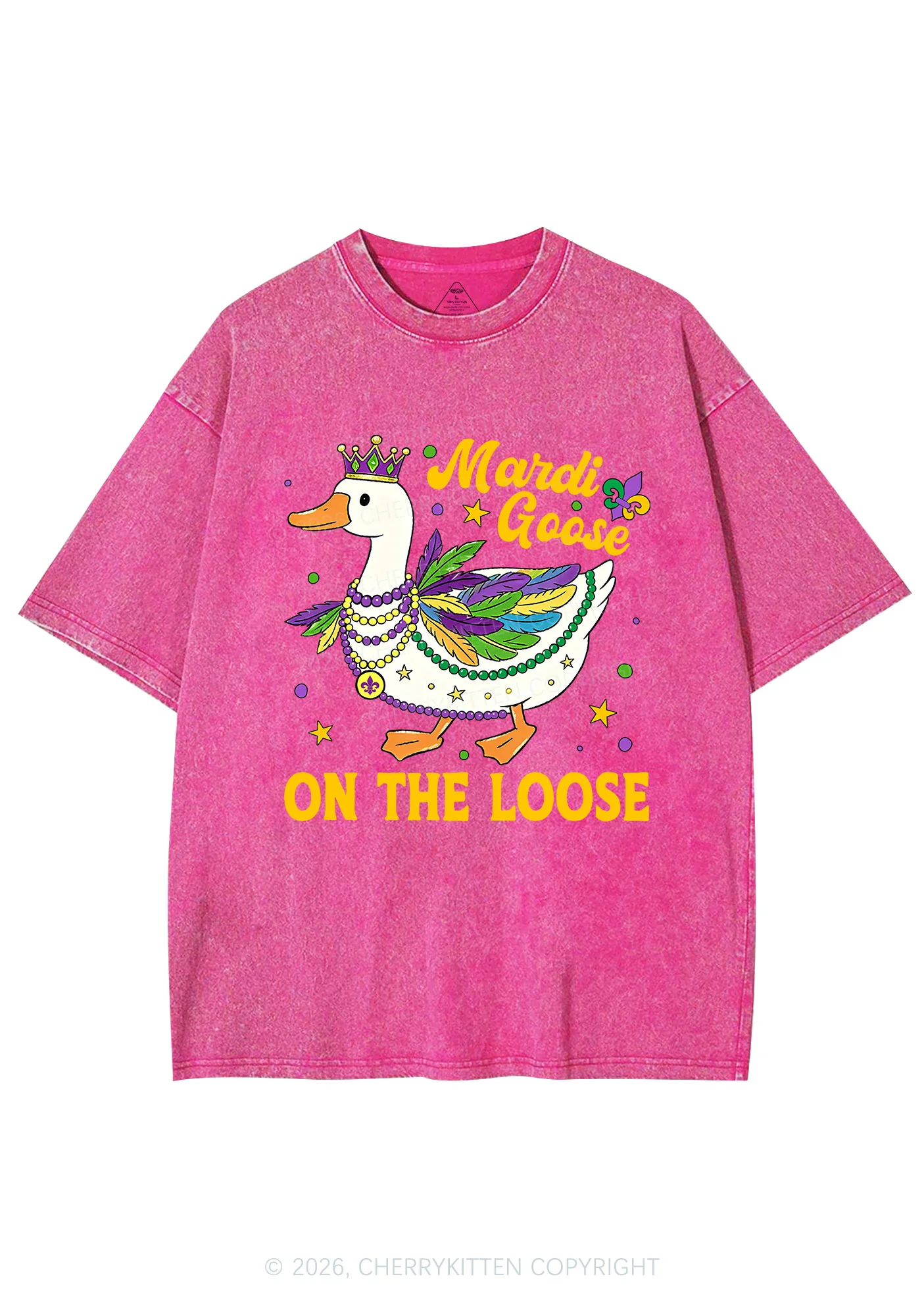 Mardi Goose On The Loose Y2K Shirts Washed Tee Cherrykitten - Image 3