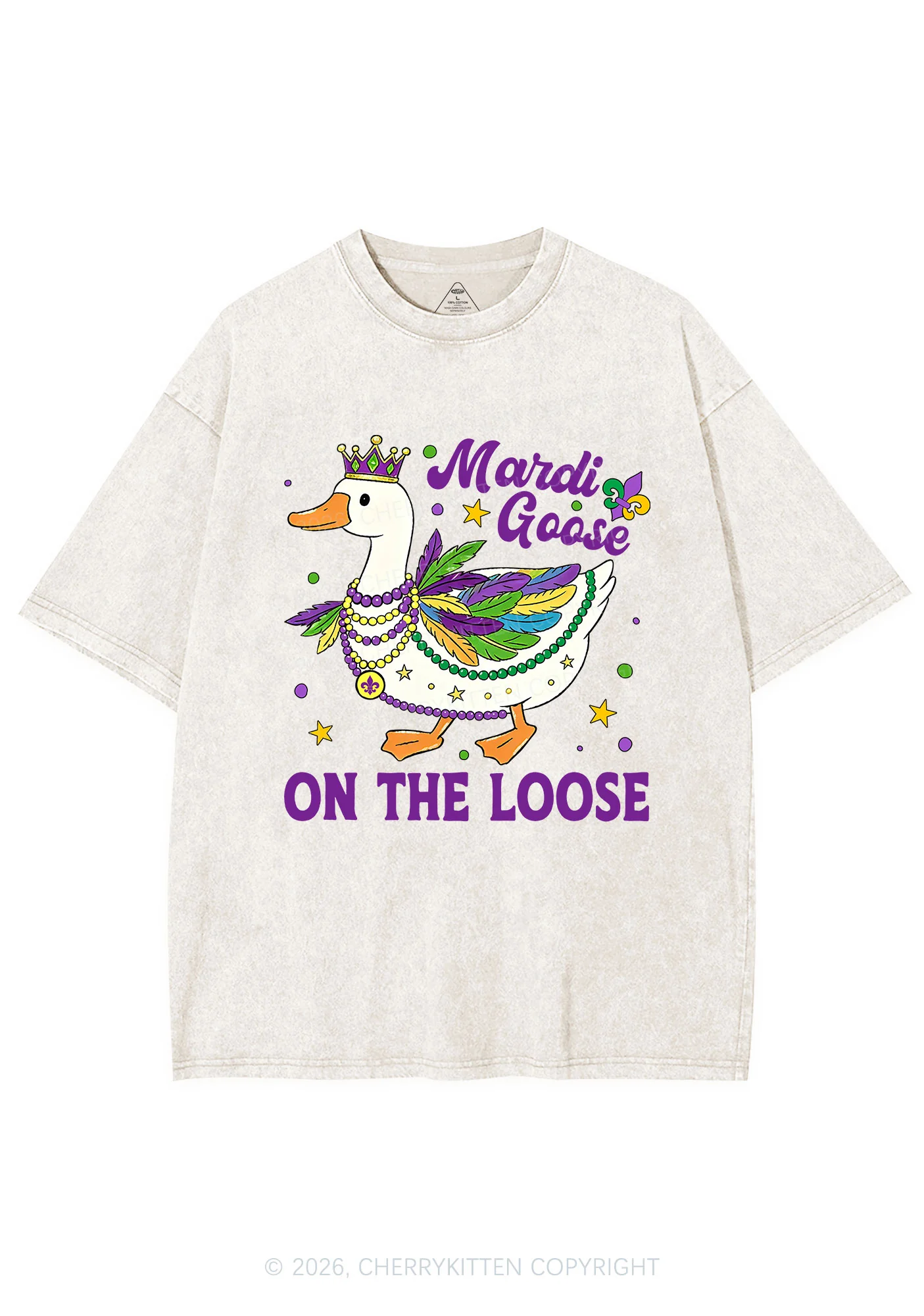 Mardi Goose On The Loose Y2K Shirts Washed Tee Cherrykitten - Image 7