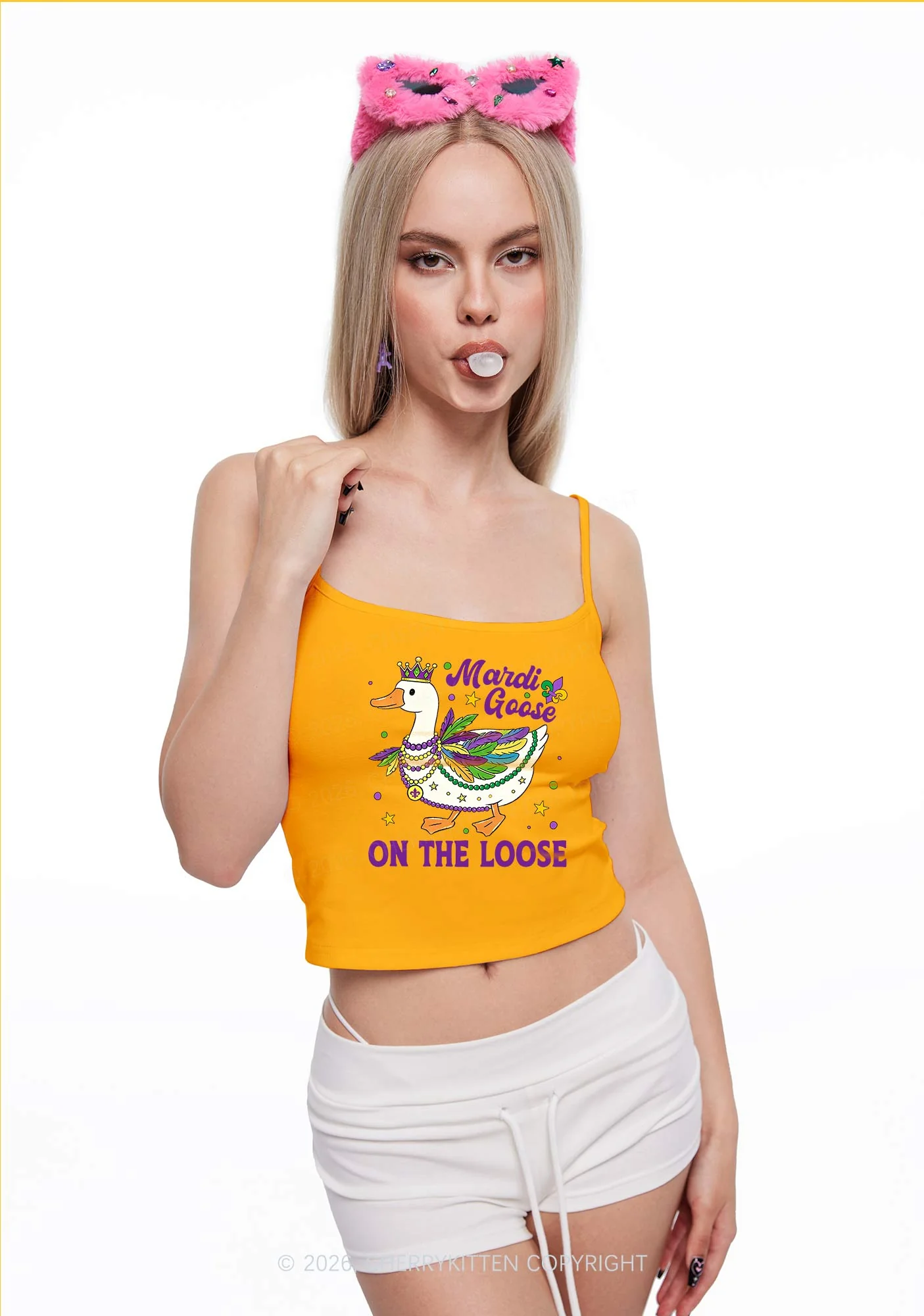 Mardi Goose On The Loose Y2K Spaghetti Strap Cami Cherrykitten - Image 2