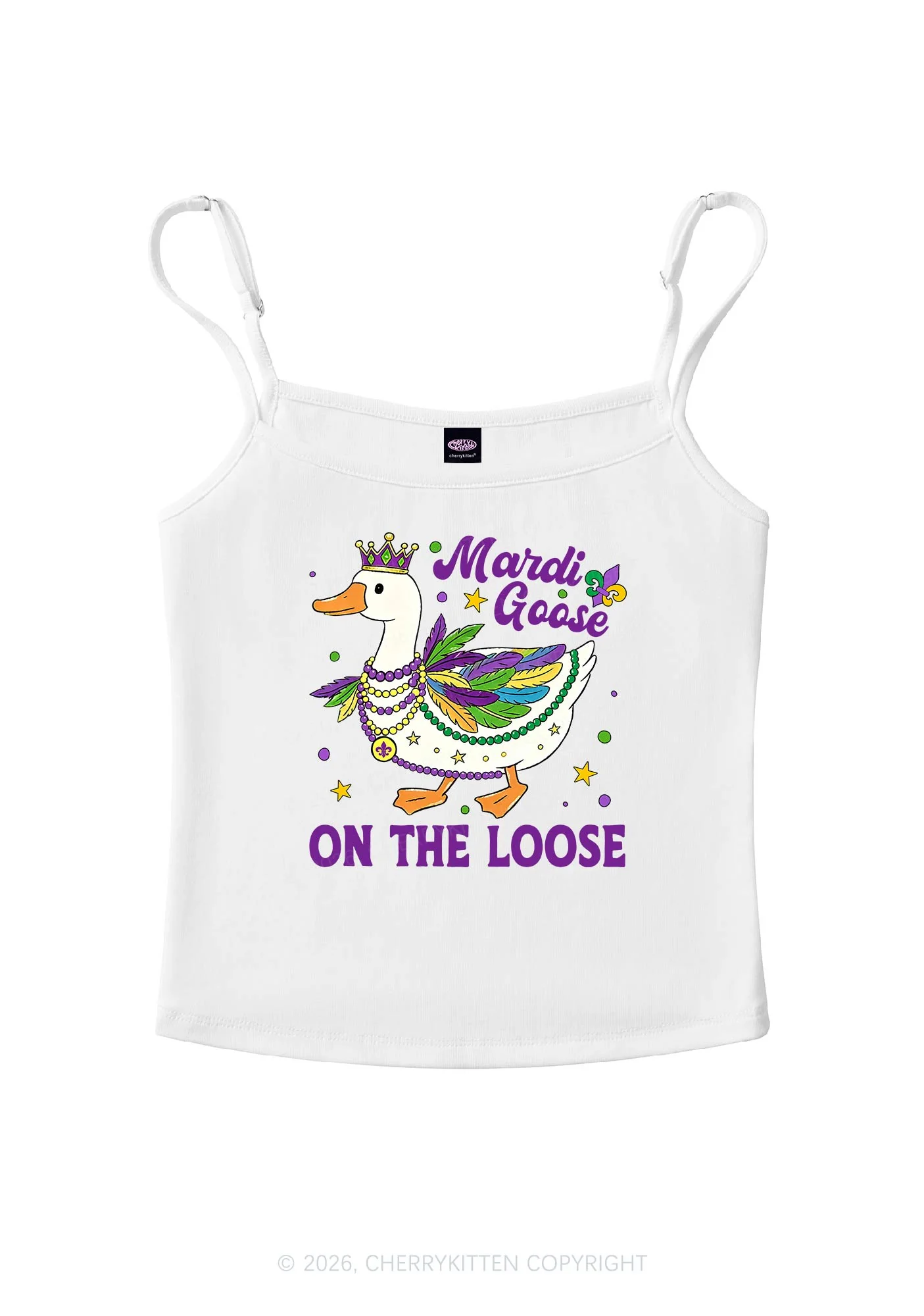 Mardi Goose On The Loose Y2K Spaghetti Strap Cami Cherrykitten - Image 3