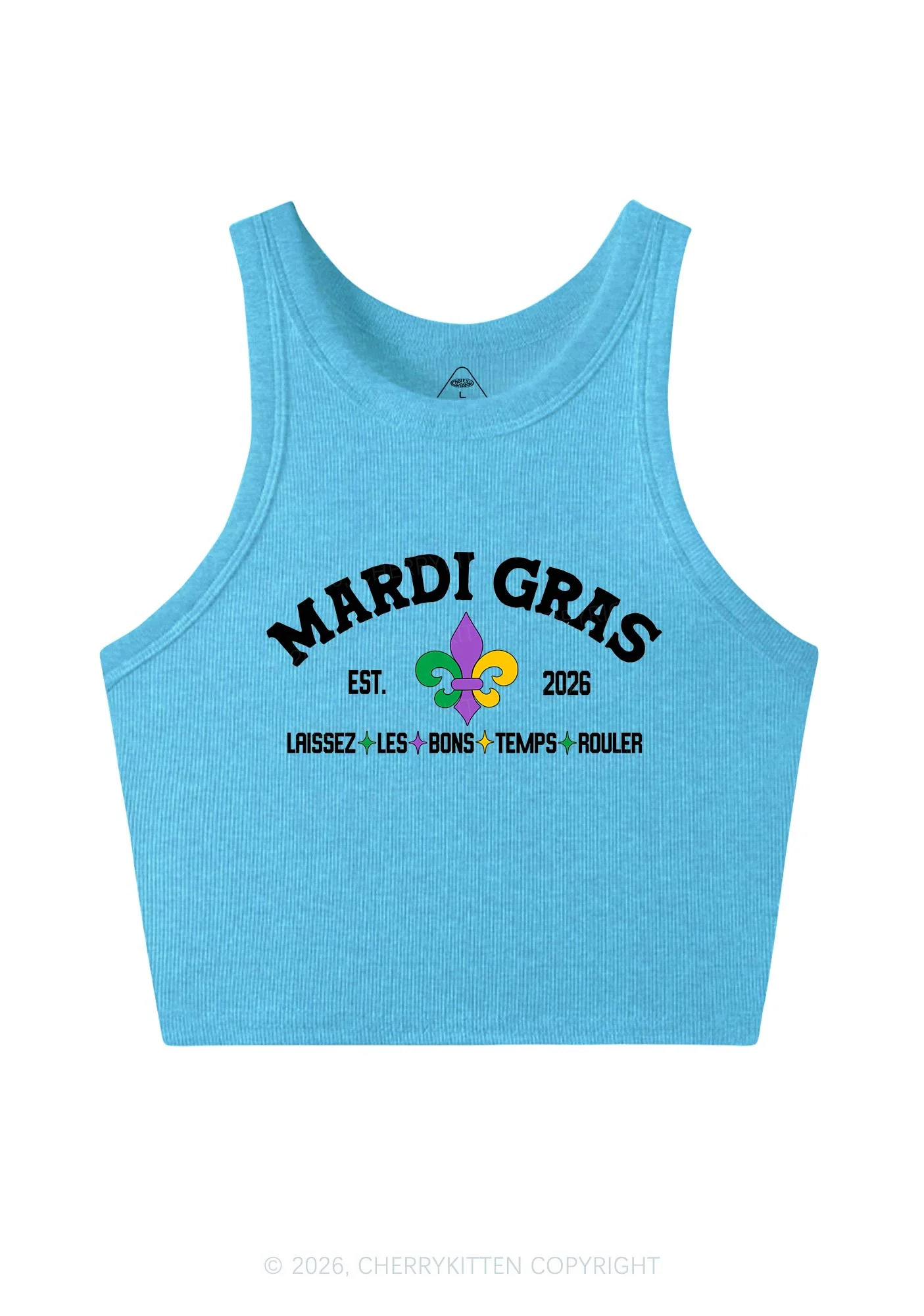 Mardi Gras Laissez Les Bons Temps Rouler Y2K Crop Tank Top Cherrykitten - Image 4
