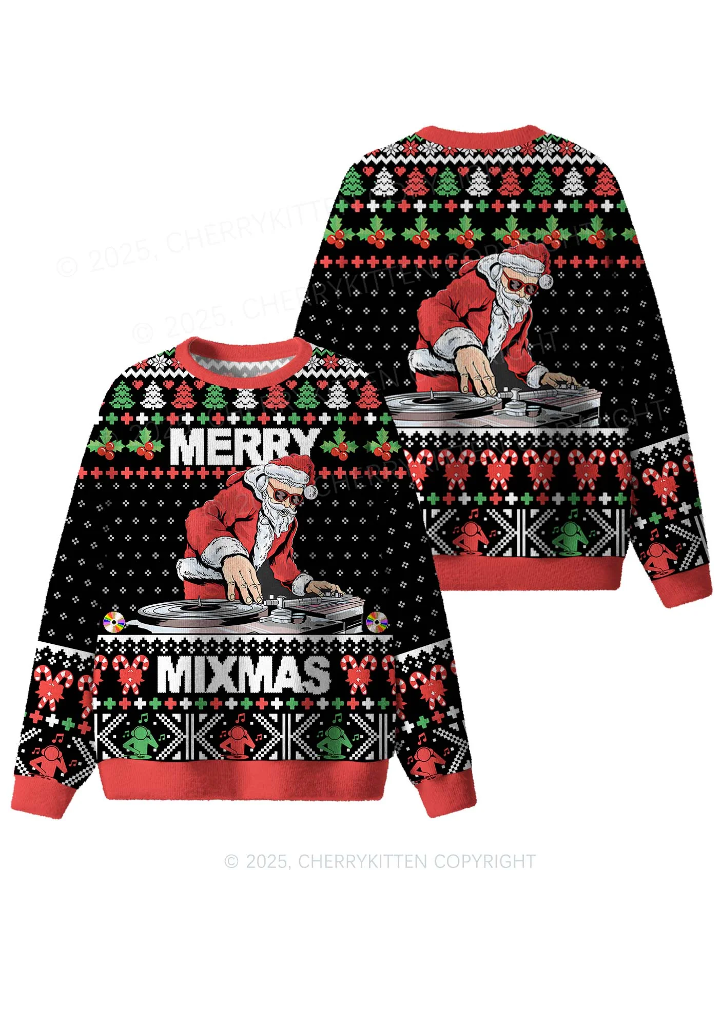 Marry Mixmas Y2K Christmas Knit Sweatshirt Cherrykitten - Image 3