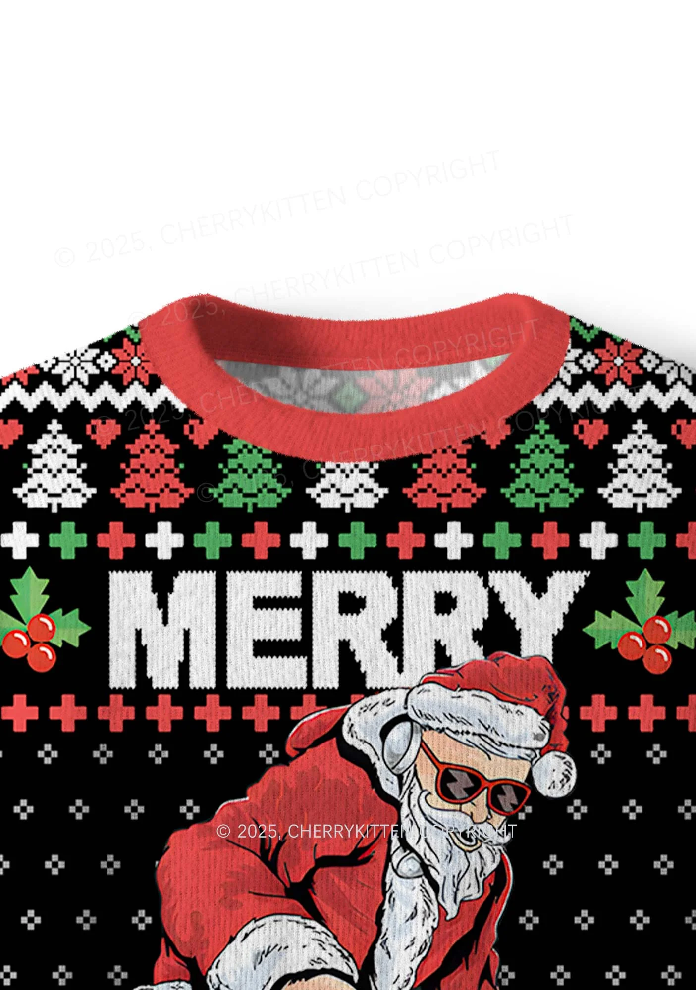 Marry Mixmas Y2K Christmas Knit Sweatshirt Cherrykitten - Image 5