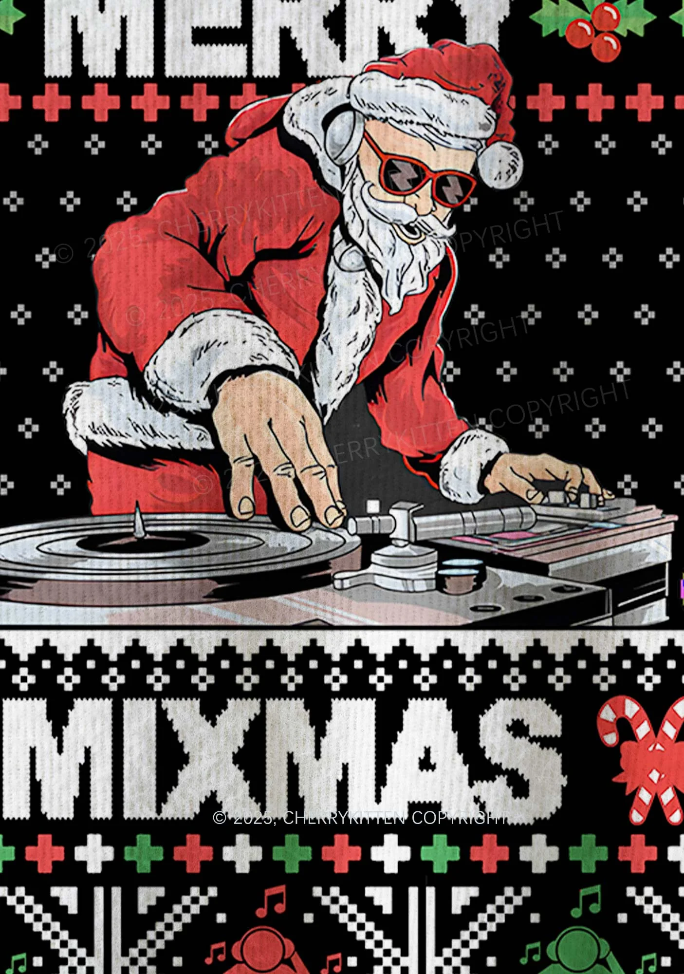 Marry Mixmas Y2K Christmas Knit Sweatshirt Cherrykitten - Image 6