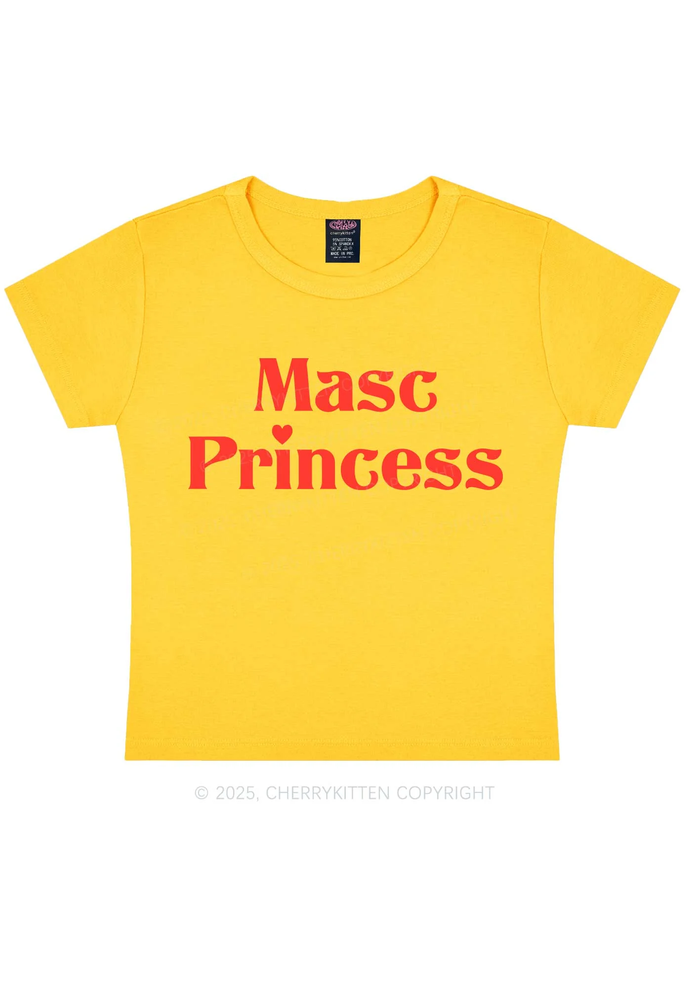 Masc Princess Pride Y2K Baby Tee Cherrykitten - Image 5