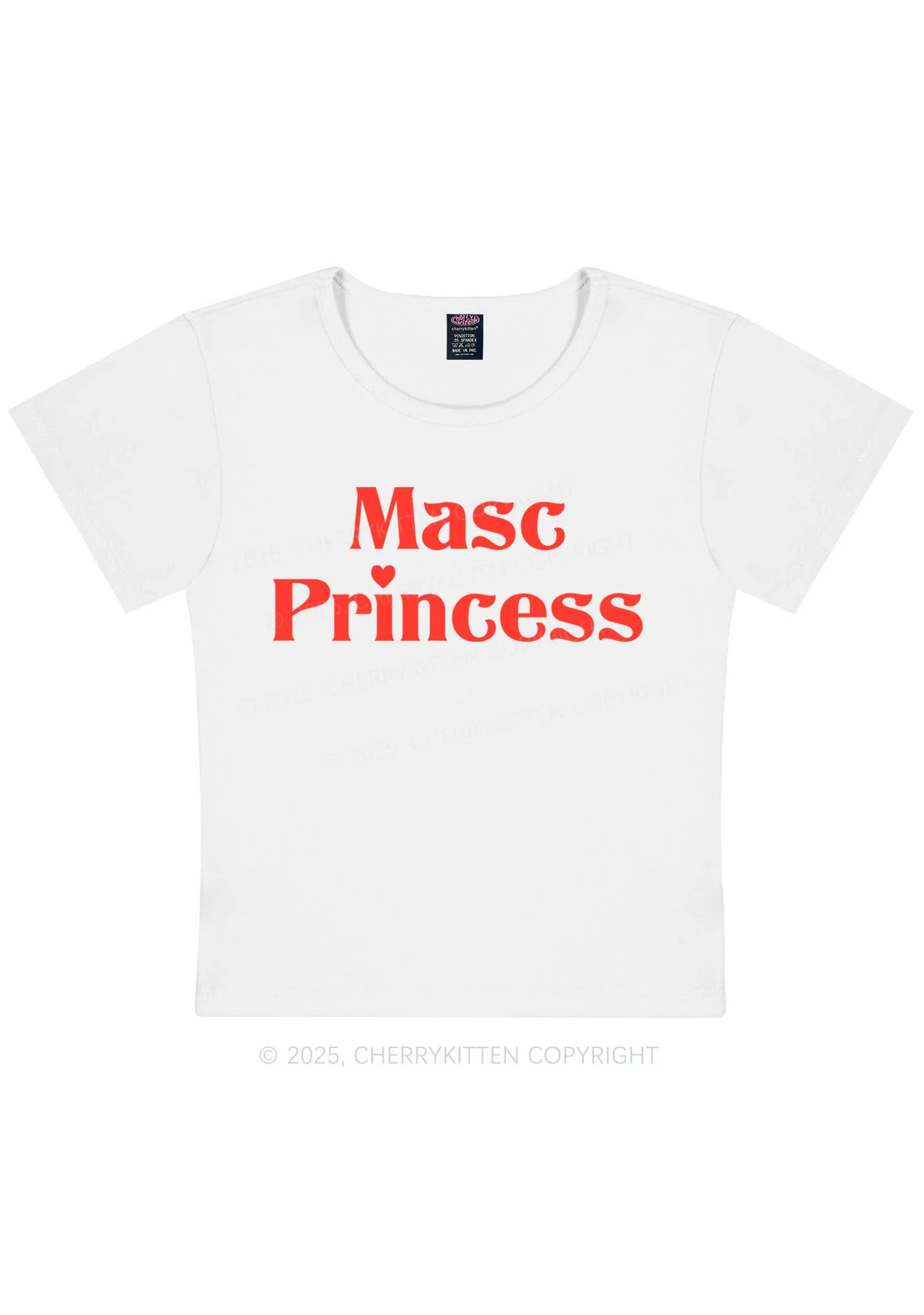 Masc Princess Pride Y2K Baby Tee Cherrykitten - Image 6